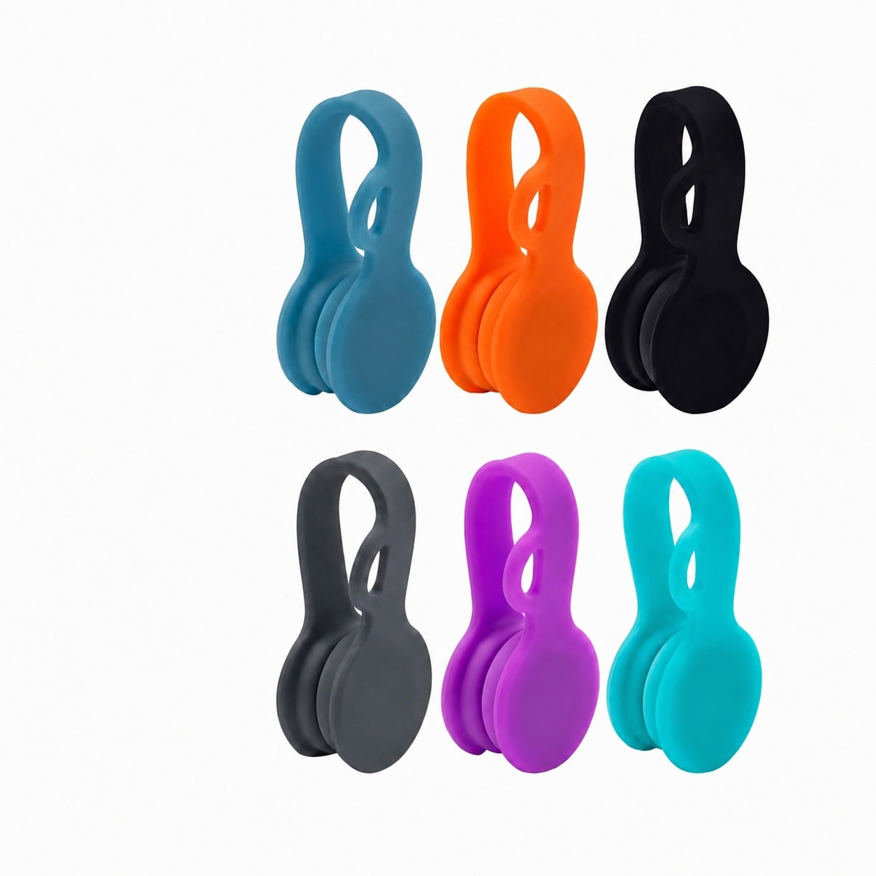 Aoibox  Magnetic Silicone Cable Organizer Twist Ties with Dual Magnets Reusable Cord Holders for Desk 6 Pack
