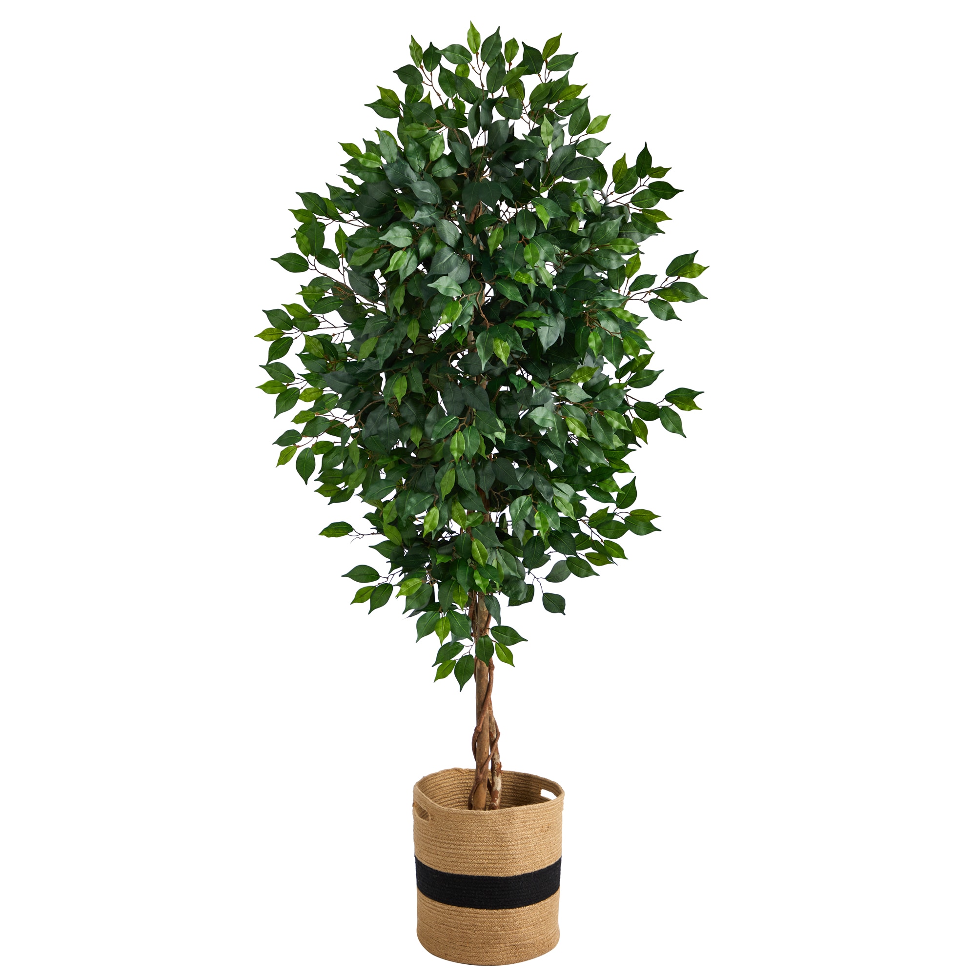 Nearly Natural 72-in Green Indoor Ficus Artificial Tree in the ...