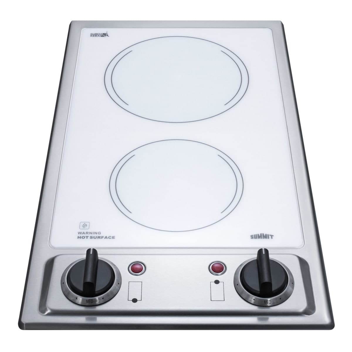 Summit CR2B122 2 Burner Coil Stainless Steel Electric Cooktop