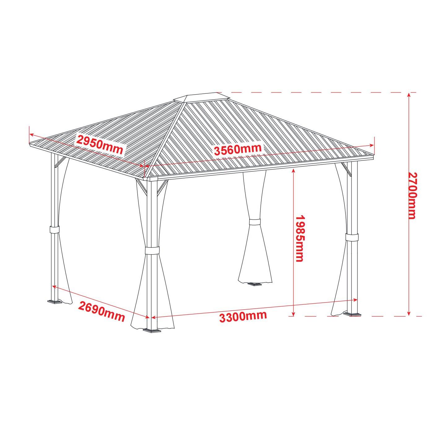 Clihome CL-TPGAZ2705 Wood-Resin-Gazebos - View #16