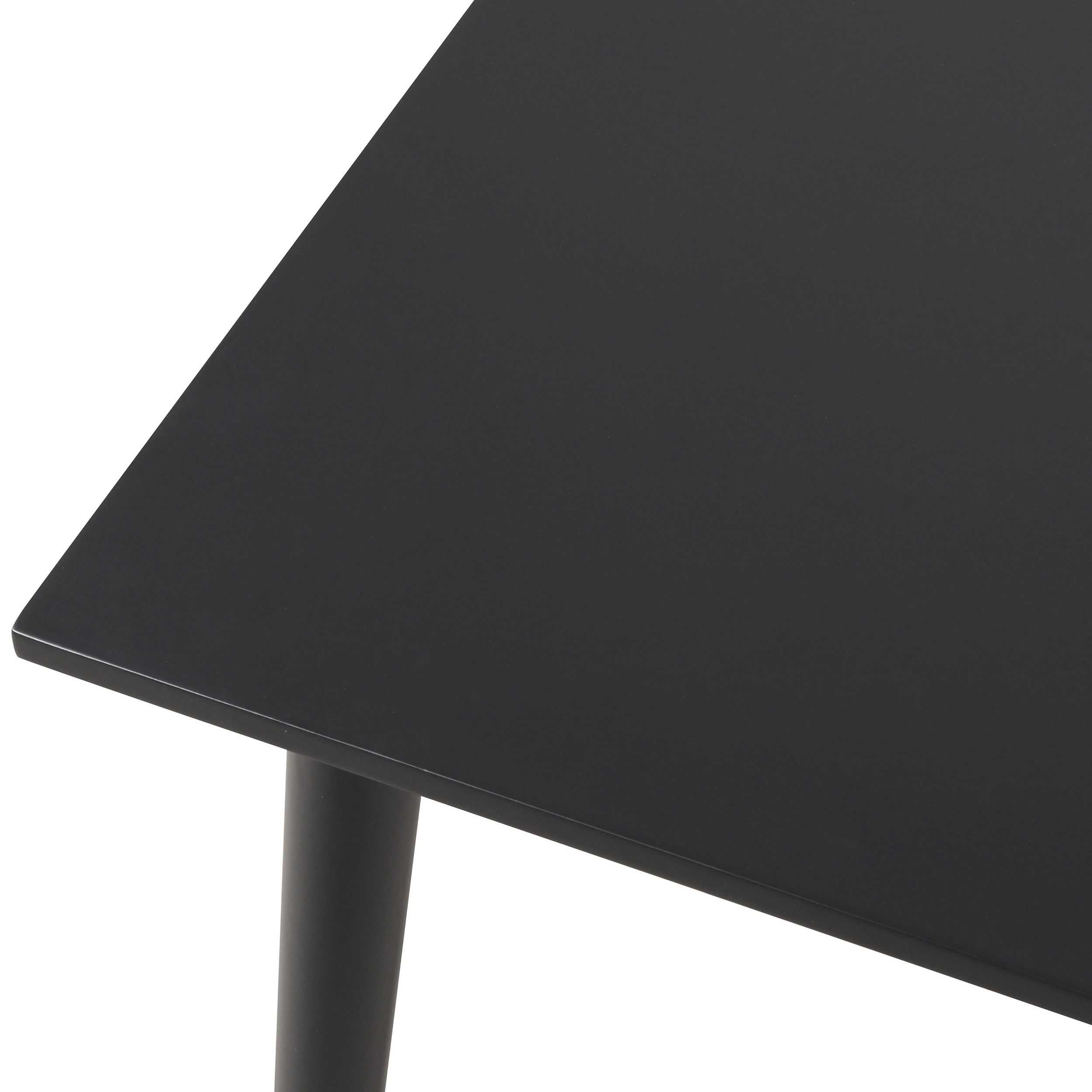 Black Solid Wood 60-Inch Rectangular Mid-Century Modern Dining Table