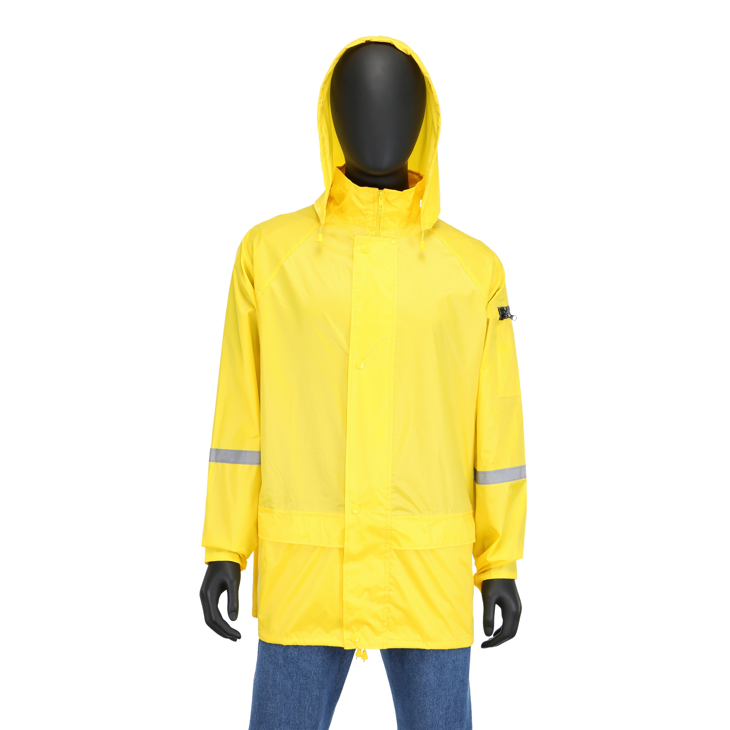 Safety Works Men's Large Yellow Rain Jacket in the Rain Gear 