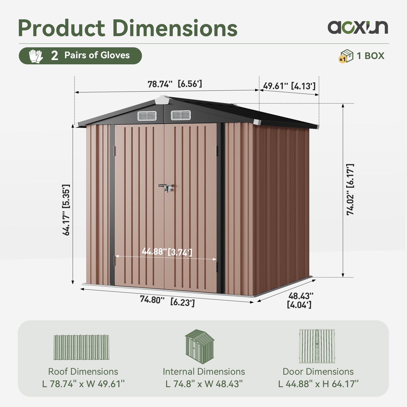 AOXUN AX-01806G Metal-Storage-Buildings-Sheds - View #8