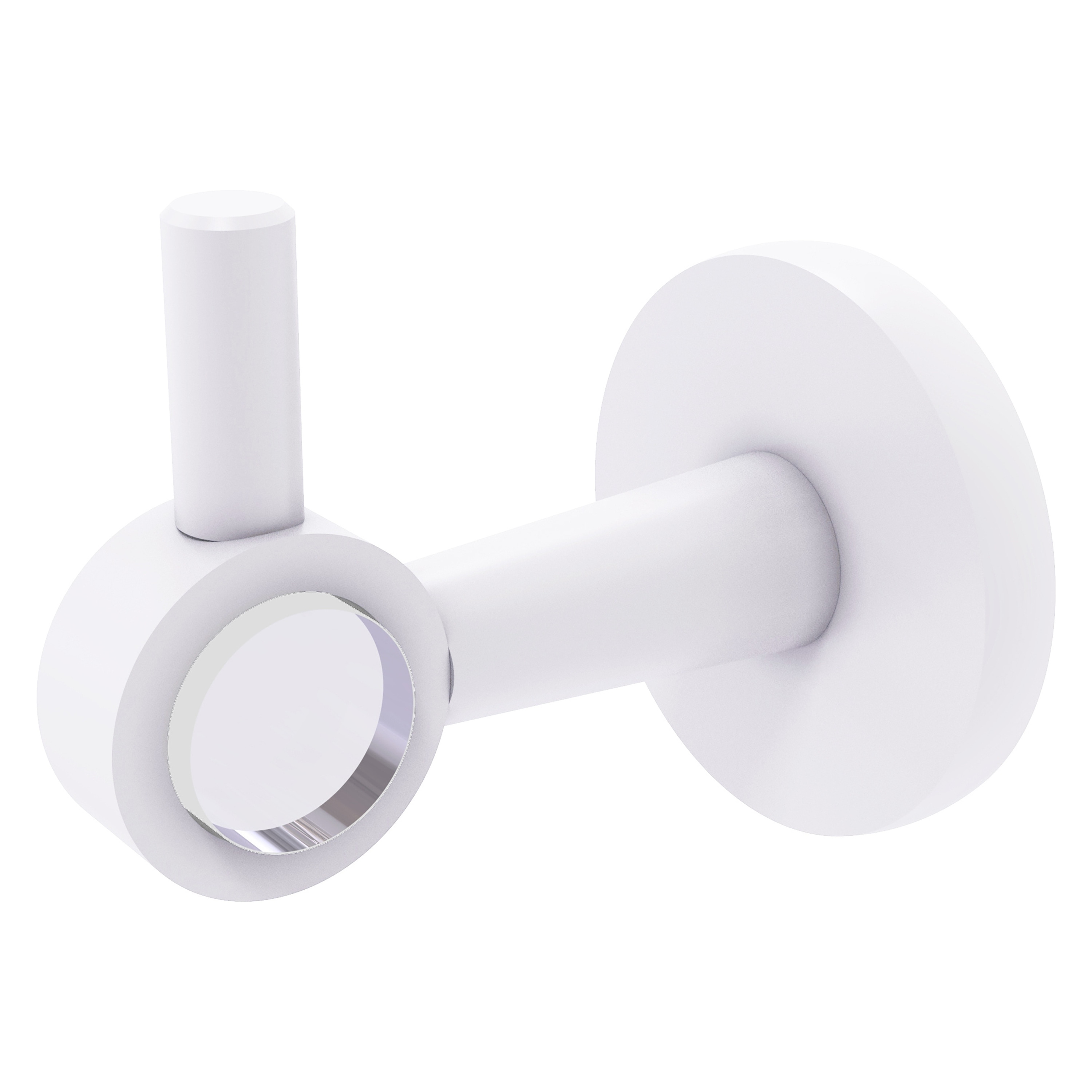 Allied Brass CV-20-WHM Clearview Matte White Single -Hook Wall mount Towel Hook