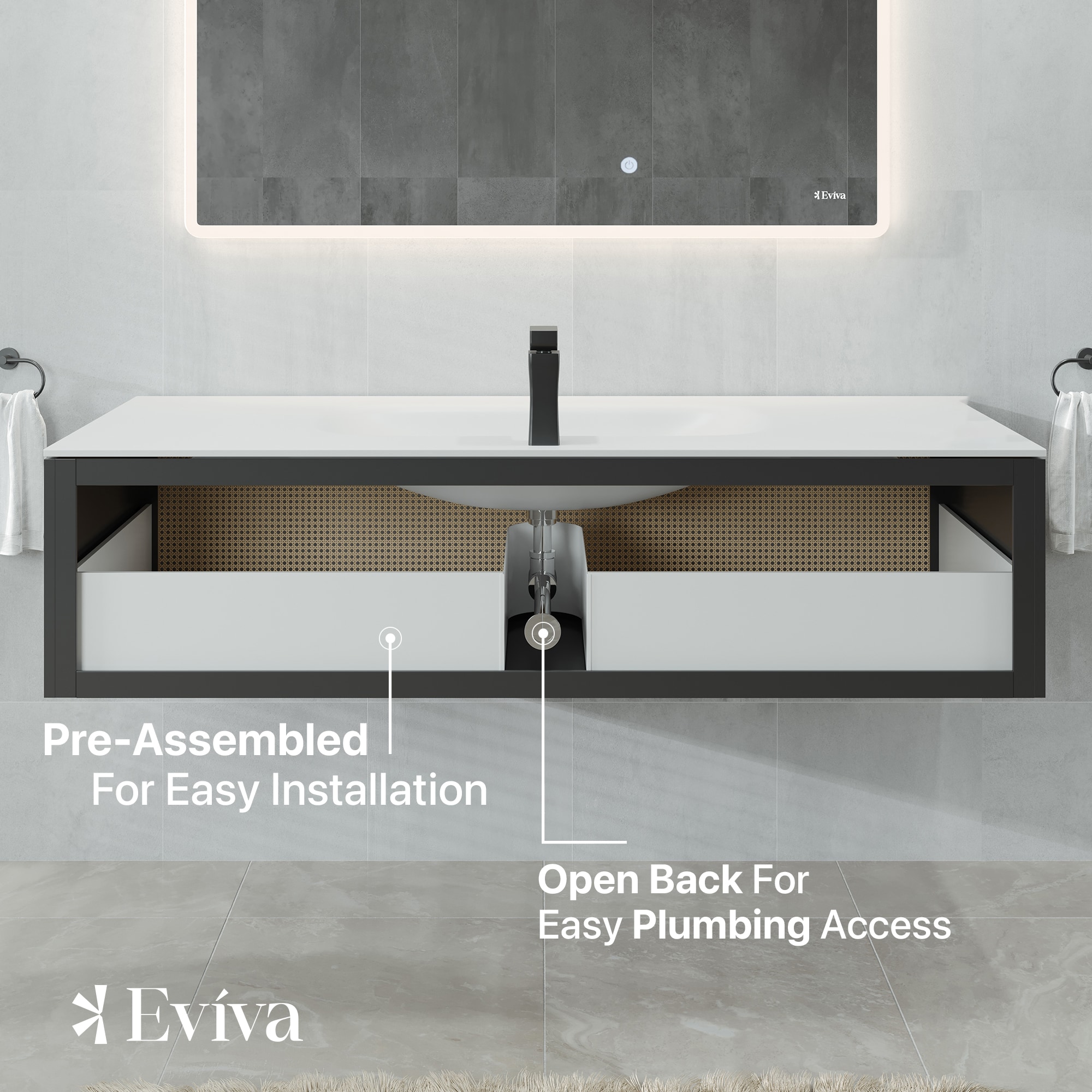 Eviva EVVN116-44NOK/BL Bath-Vanity-Combo - View #6