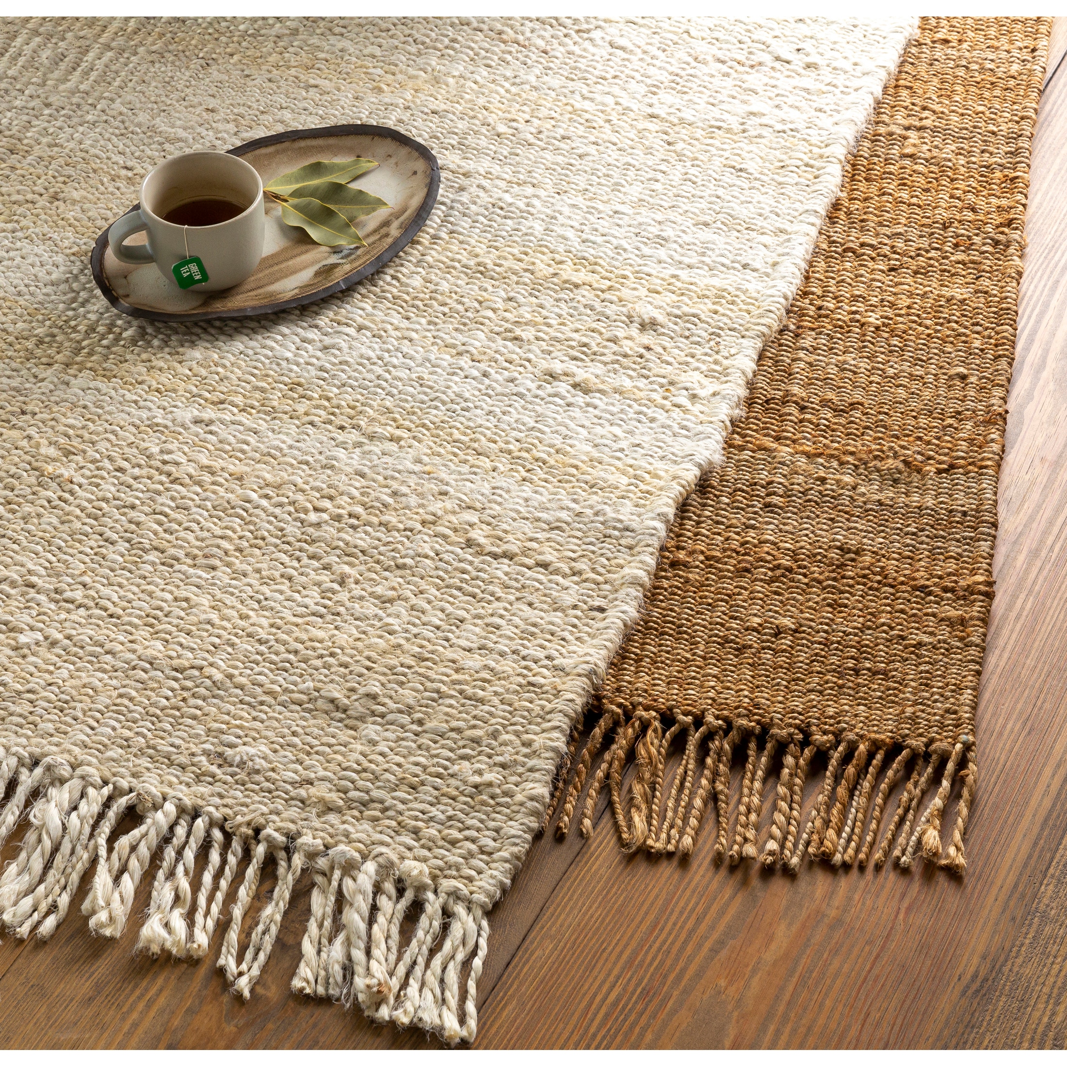 Livabliss JUITE-1014 Jute 10 x 14 (ft) Loomed Jute Cream Rectangular Indoor Solid Bohemian/Eclectic Area rug