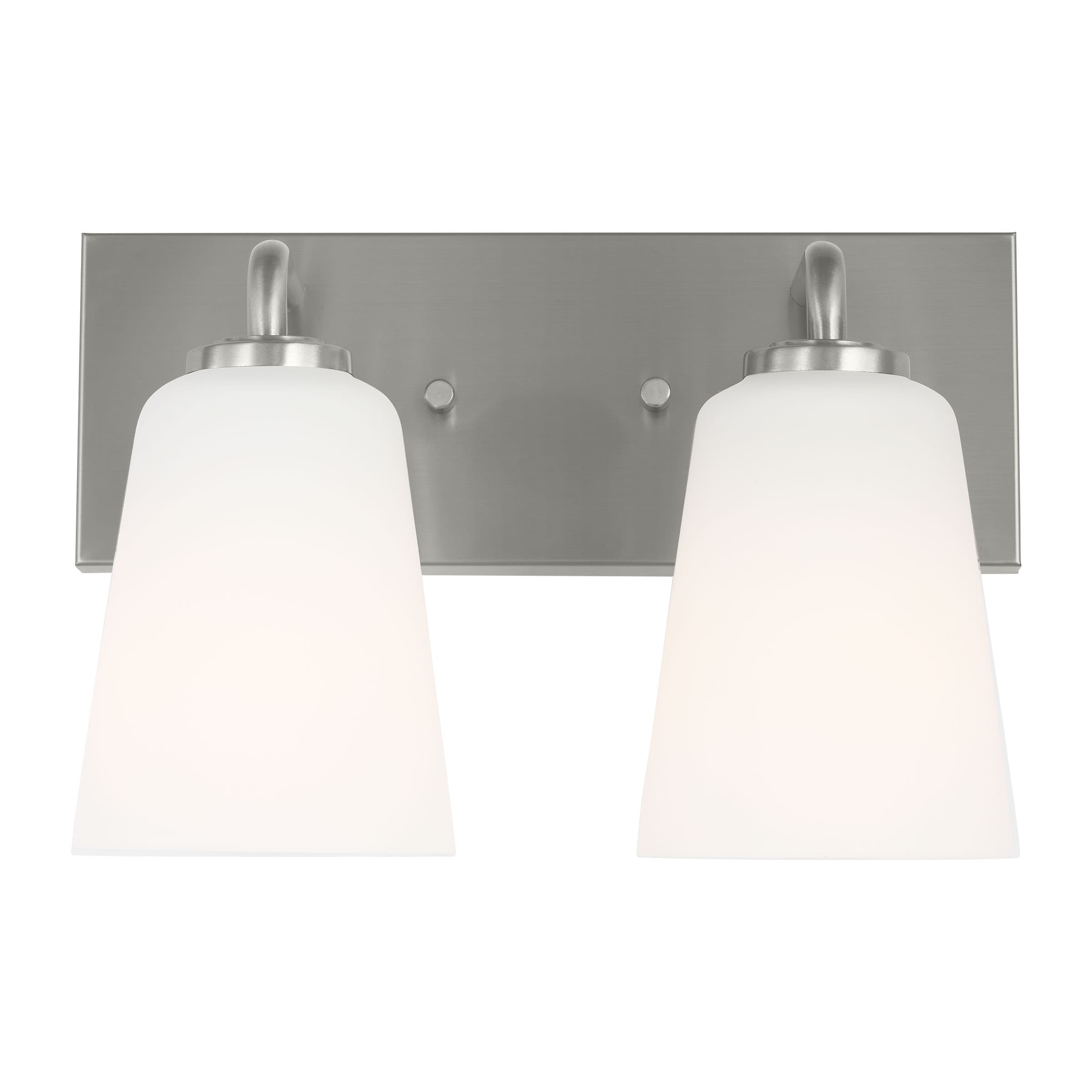 Generation Lighting GLV1052BS Miles 12-in 2 -Light Brushed Nickel Transitional Vanity light