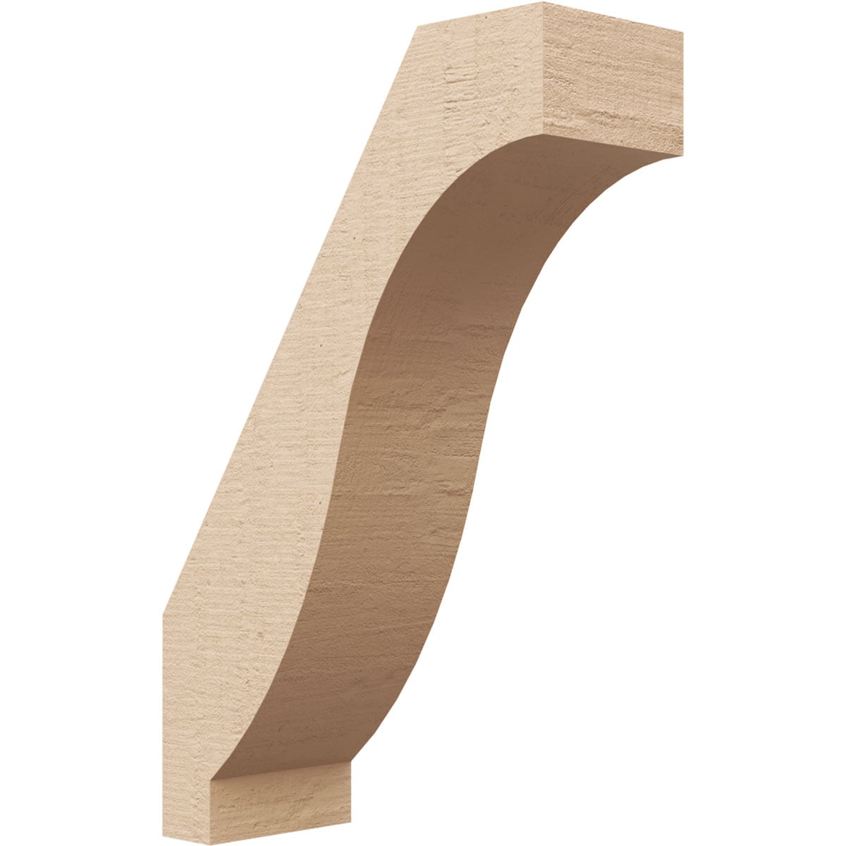 Ekena Millwork BRCUR03X08X12BKRRCPR 3-in x 12-in x 8-in Primed Urethane Baker Rough Cedar Woodgrain TimberThane Knee Brace