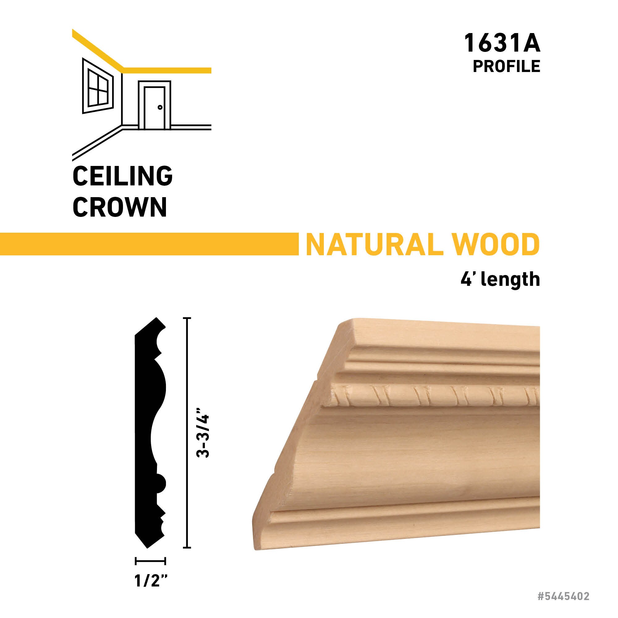 Ornamental Mouldings 1631A-4FTWHW Crown-Moulding - View #3