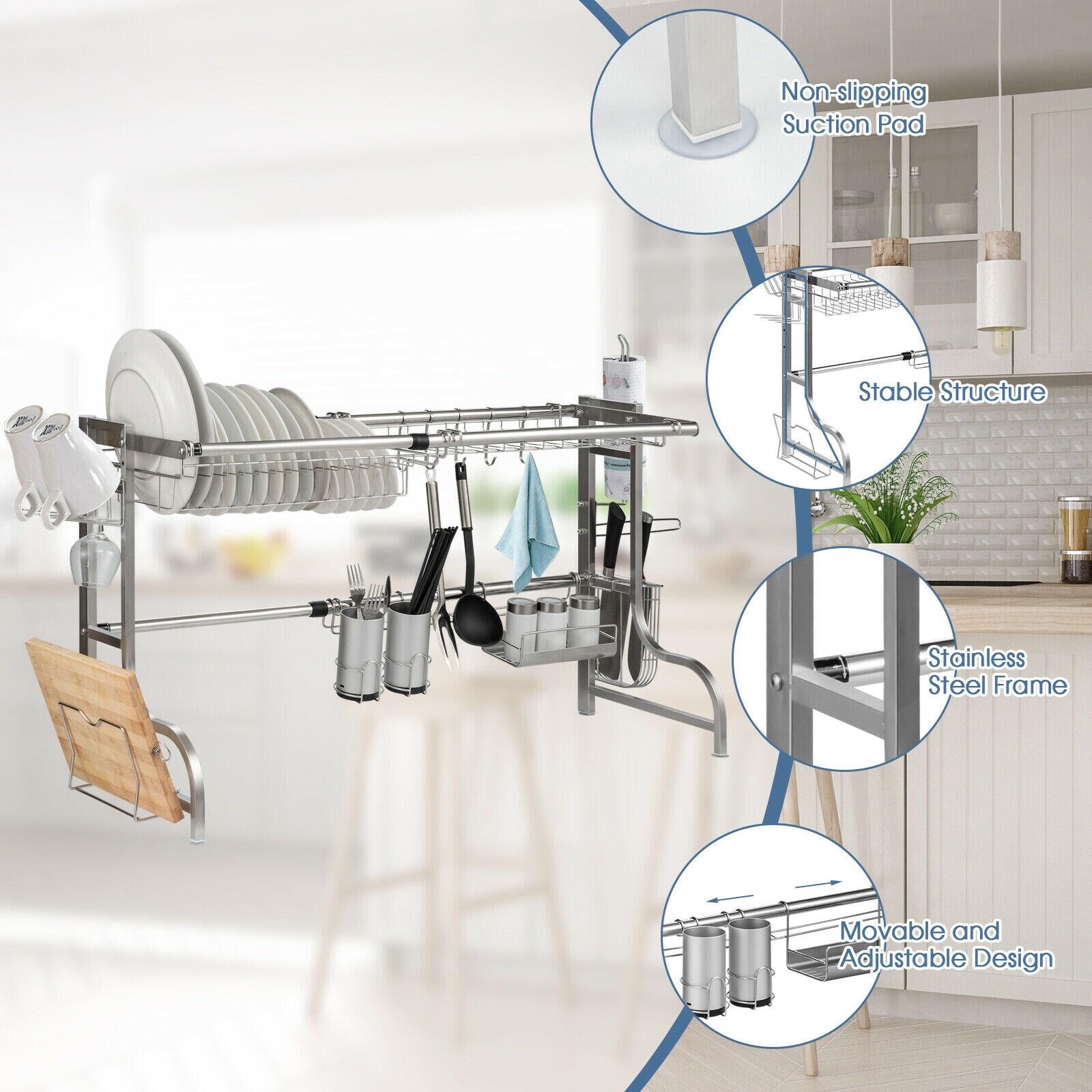 GZMR 14-in W x 23.5-in L x 21-in H Stainless Steel Decanter Drying Rack in  the Dish Racks & Trays department at