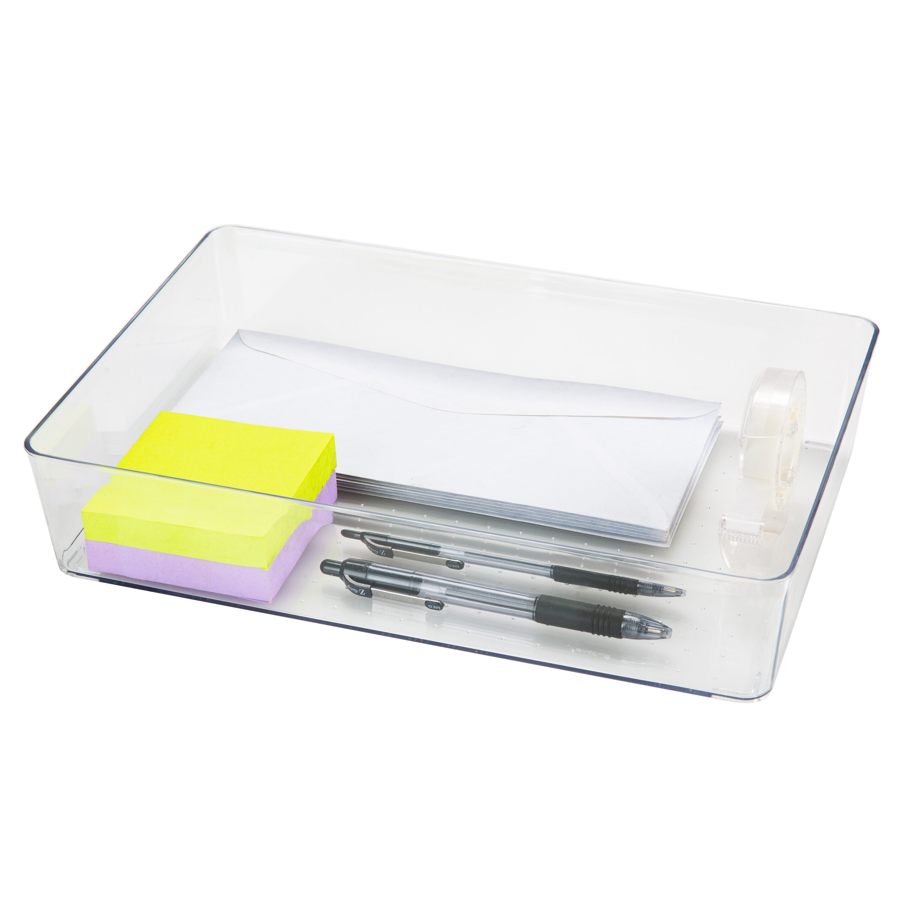 Simplify 2 Pack Medium 11.6 inch x 3.7 inch Rectangular Drawer Organizer, Clear