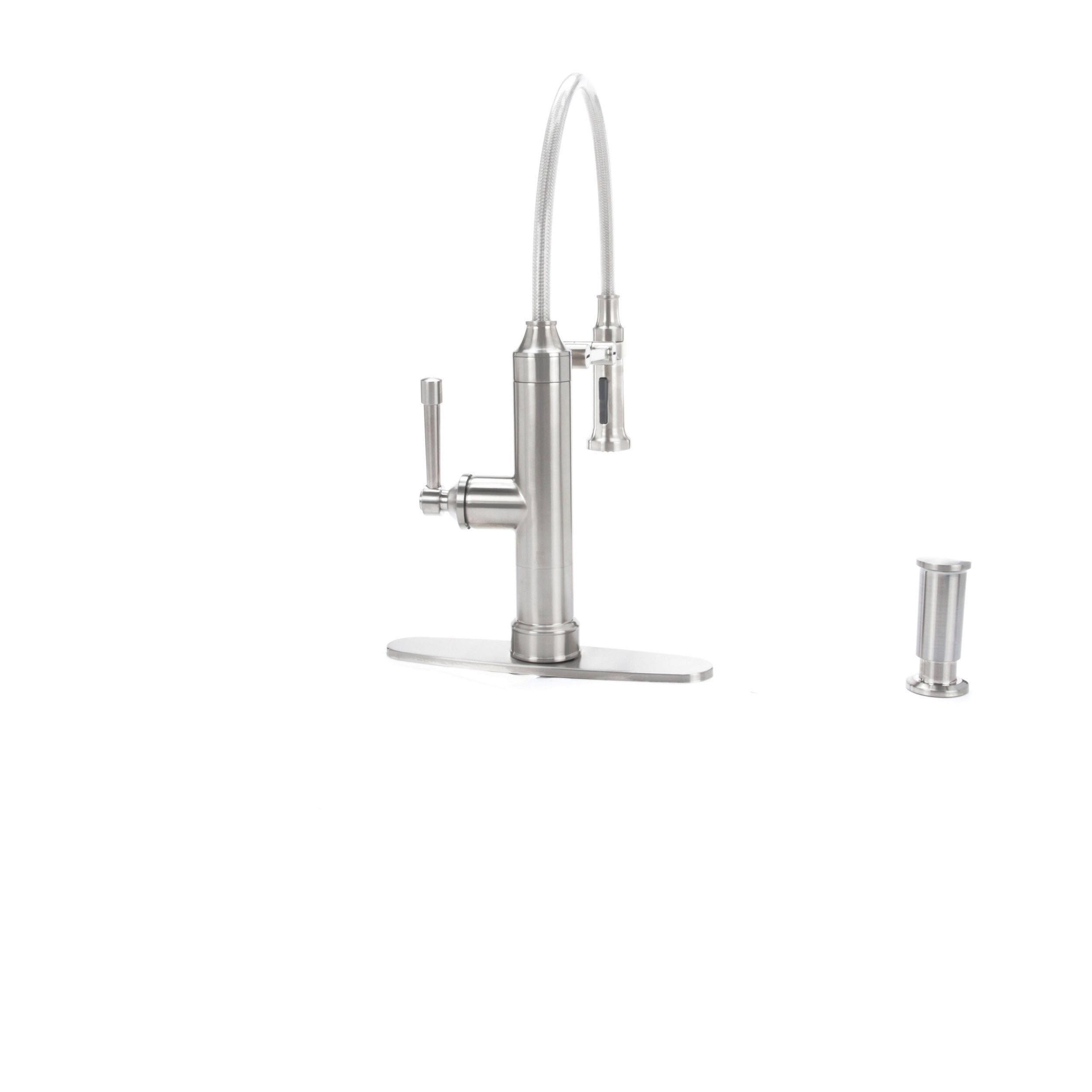 Giagni 19" Stainless Single-Hole Pull-Down Kitchen Faucet PD240-SS