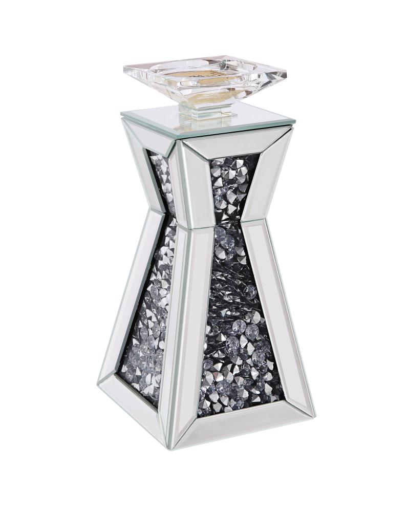 Benzara BM195992 1 Candle Glass Pillar Candle Holder