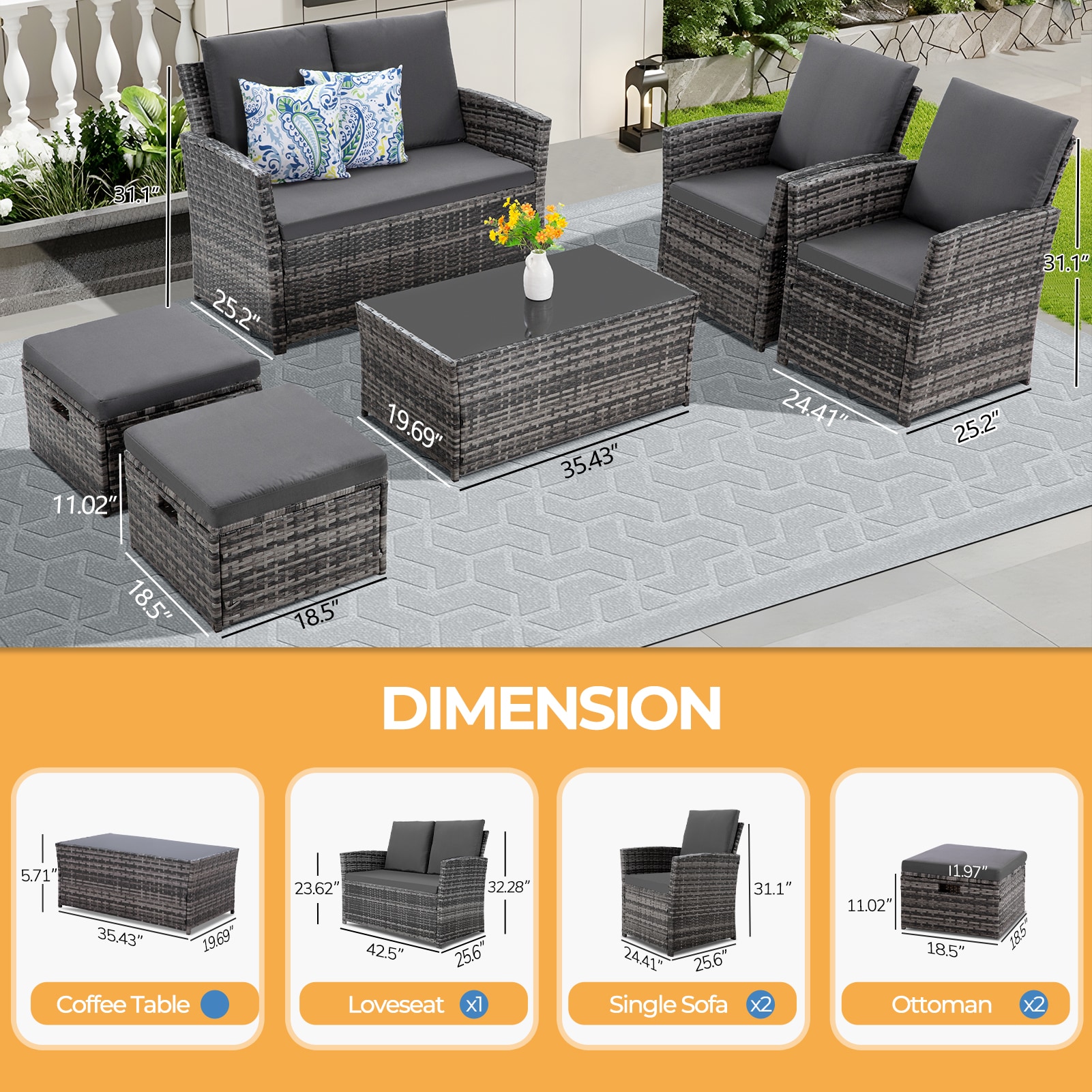 EarlGrove LS-F5781-GY00304 Patio-Conversation-Sets - View #6