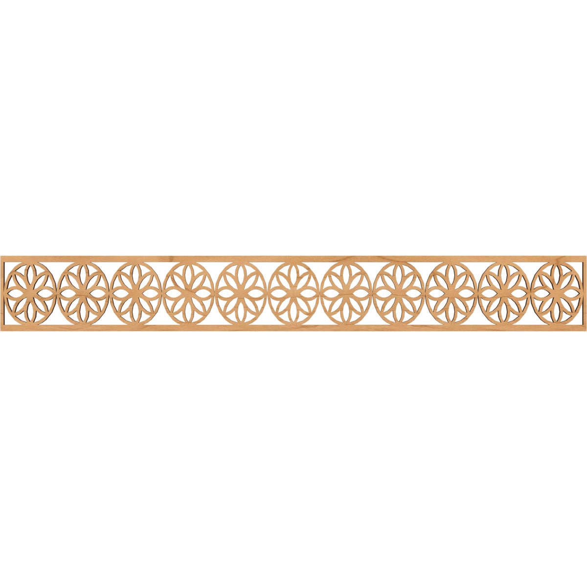 Ekena Millwork MLDA06X46BLUMA Blume Fretwork Flat Trim 6-in x 3.86-ft Maple Brown Unfinished 2156828 Pierced Wall Panel Moulding
