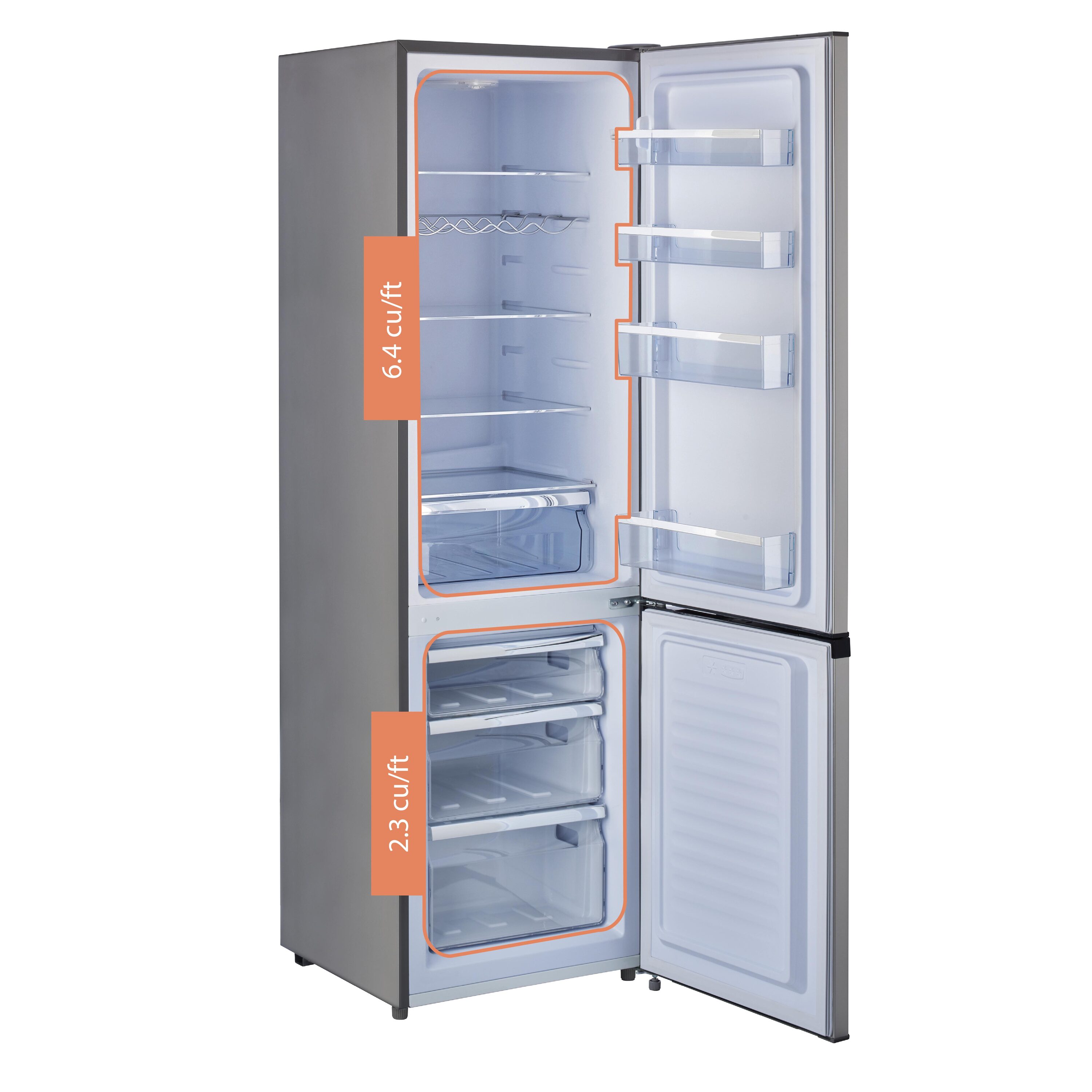 8.3 cu.ft Top Freezer Refrigerator in Dark Graphite