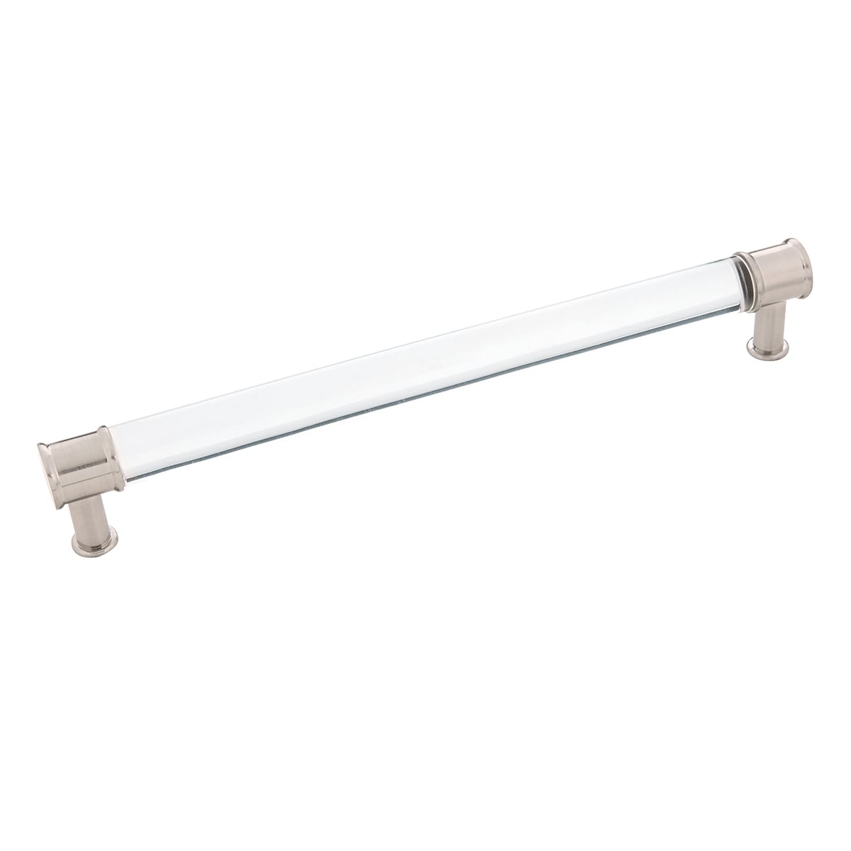 Hickory Hardware P3704-CASN Midway 8-13/16-in , 224mm Center to Center Crysacrylic with Satin Nickel Rectangular Bar