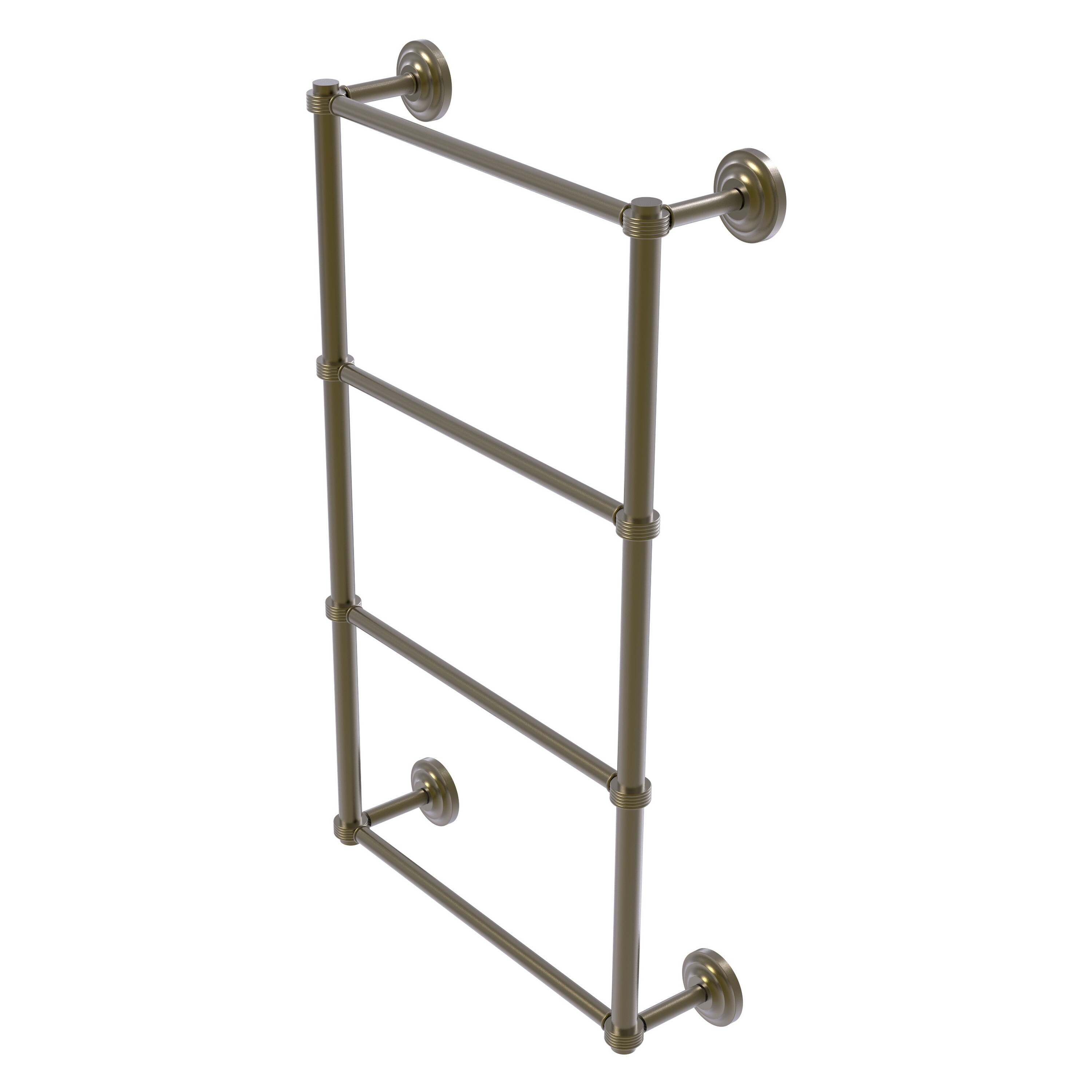 Allied Brass QN-28G-36-ABR Que New 36-in double Antique Brass Wall mount 4-tier Towel Bar