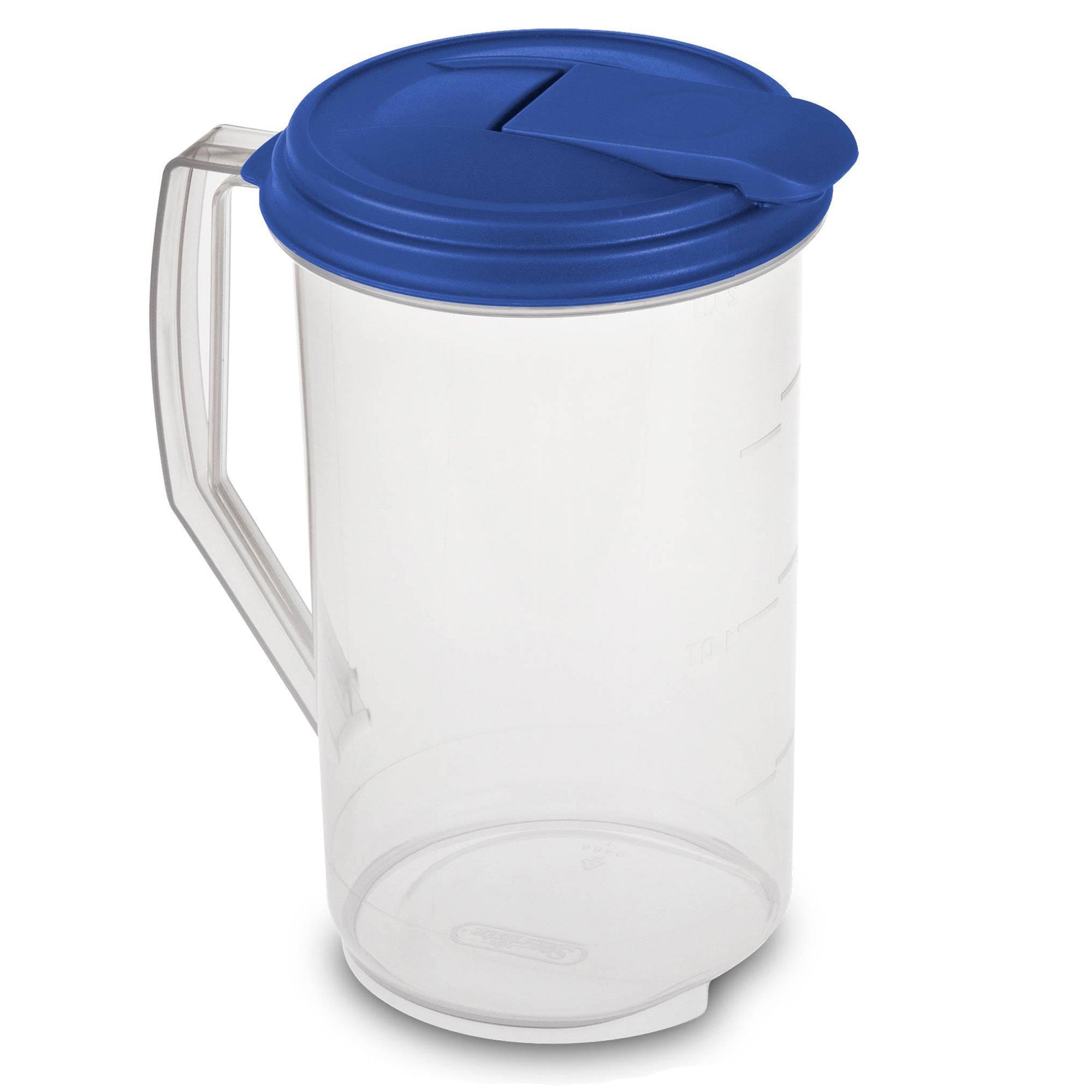 Sterilite Corporation 64-fl oz Plastic Clear / Blue Pitcher Set of: 1 in  the Drinkware department at