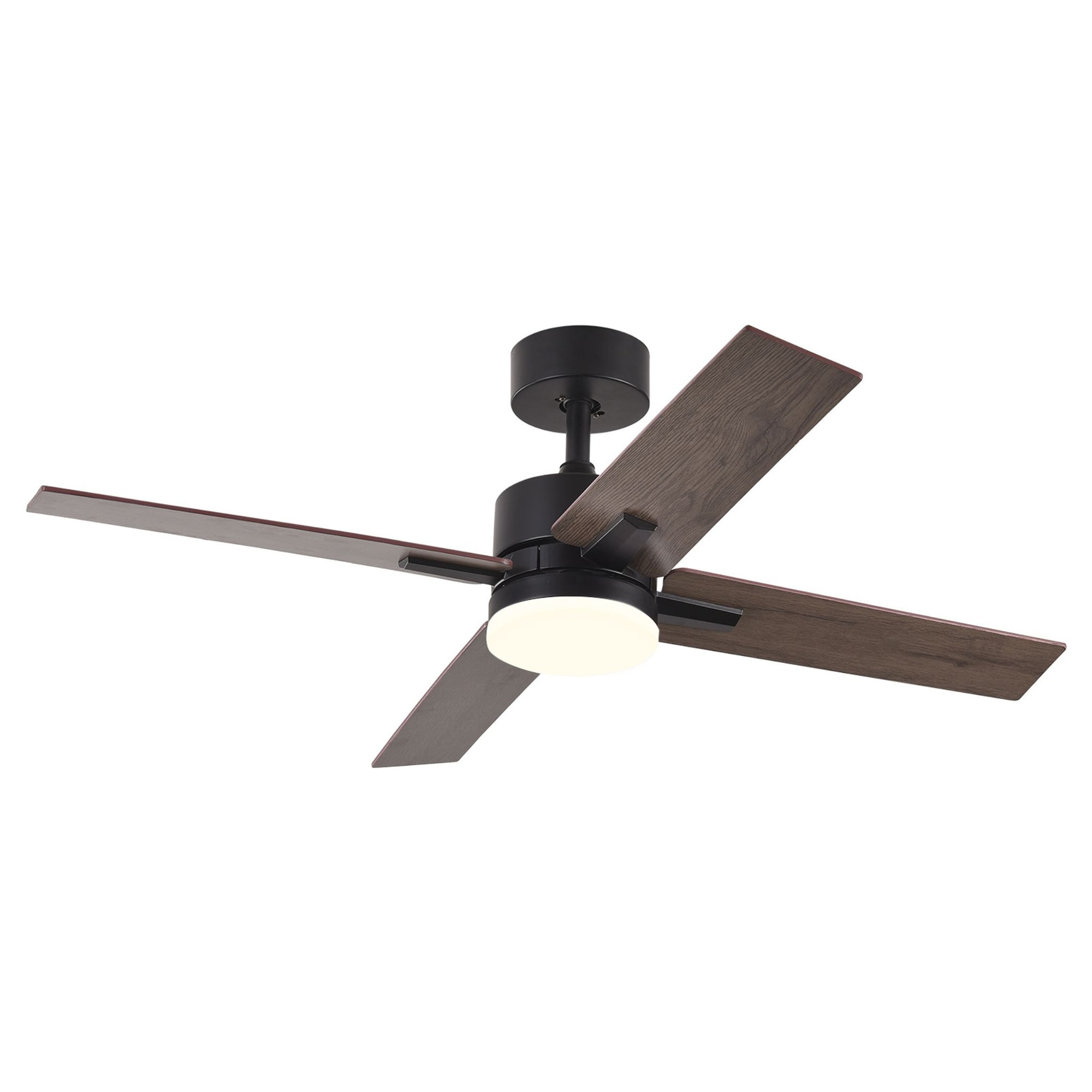 Sunrinx MG65-10-FSD 44-in Color-Changing Outdoor Black with Brown Blades Propeller Ceiling Fan With Light - Remote Included ( 4 -Blade )