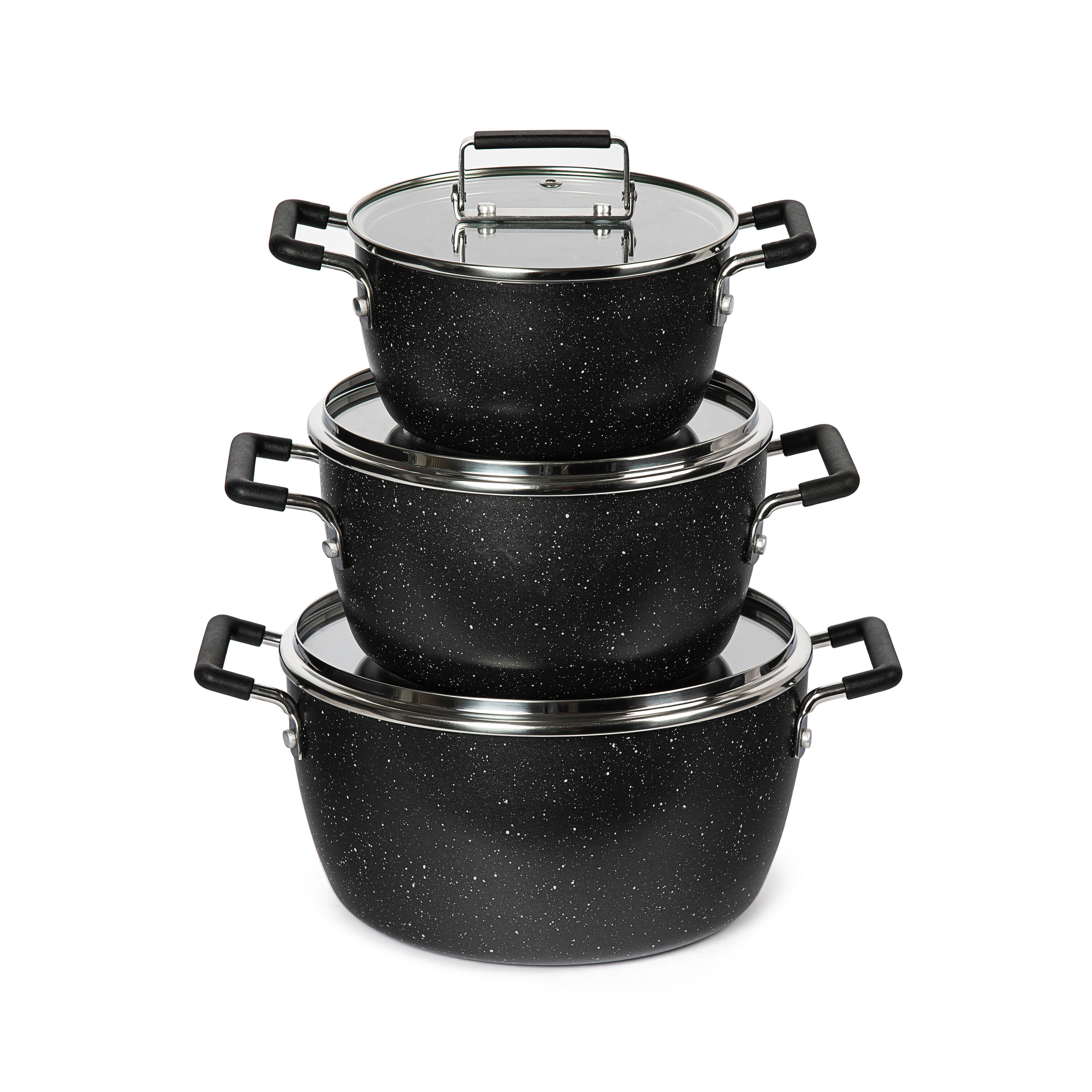 GraniteStone Diamond GraniteStone Nesting Pots 5-Quart Aluminum Cooking Pot  Set in the Cooking Pots department at