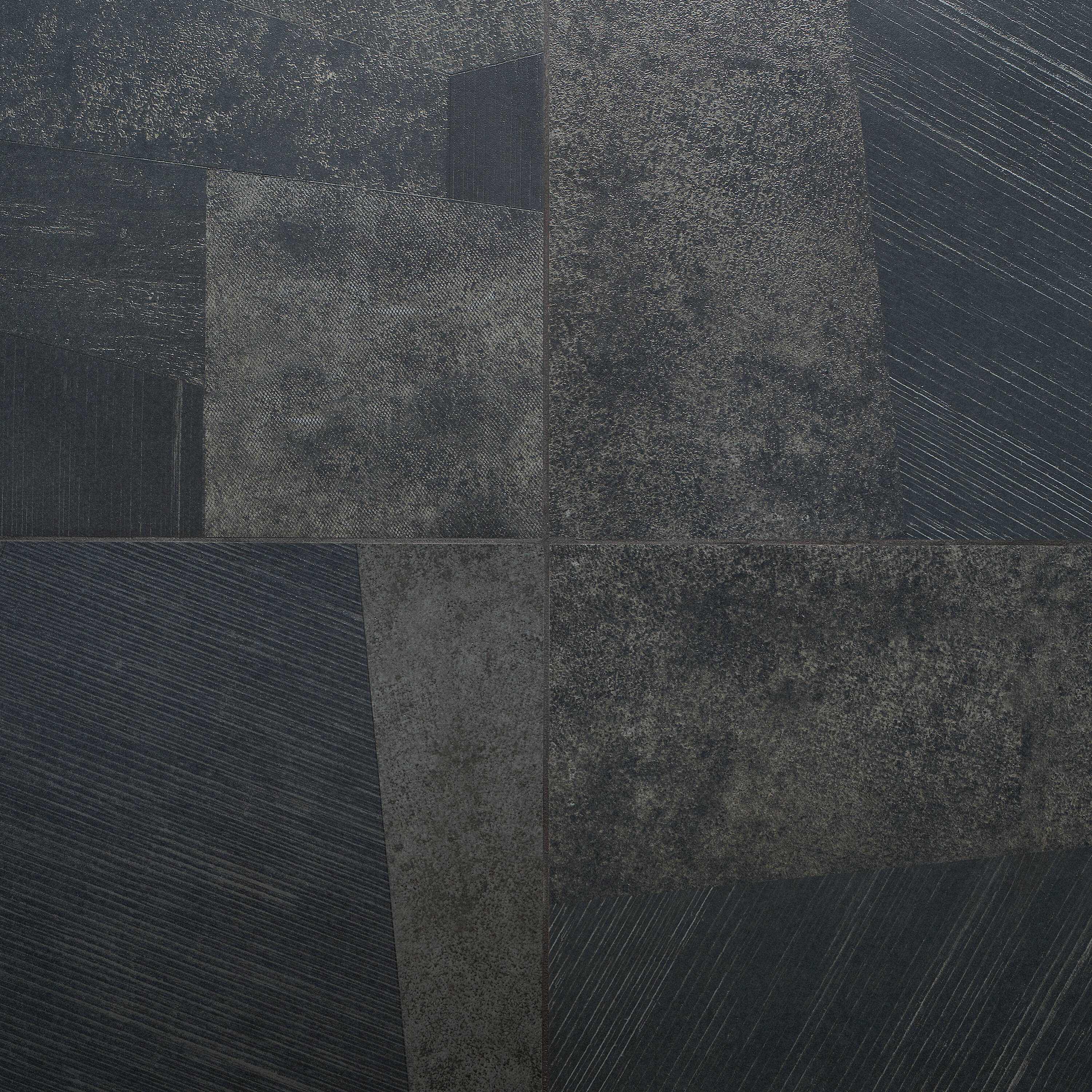 Artmore Tile EXT3RD108173 Narrative Black 24-in x 24-in Matte Porcelain Patterned Large format Floor and Wall Tile ( 11.62-sq ft Carton