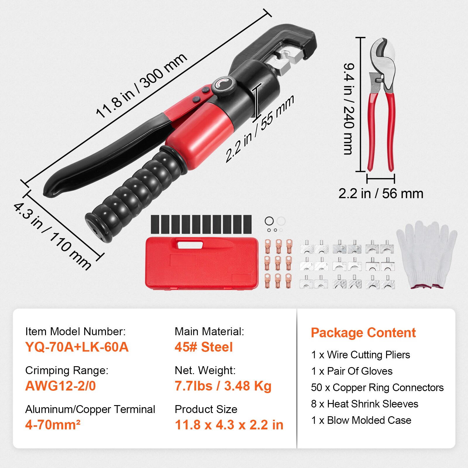 VEVOR SCDLYJQTLDLA02579V0 Wire-Strippers-Crimpers-Cutters - View #7
