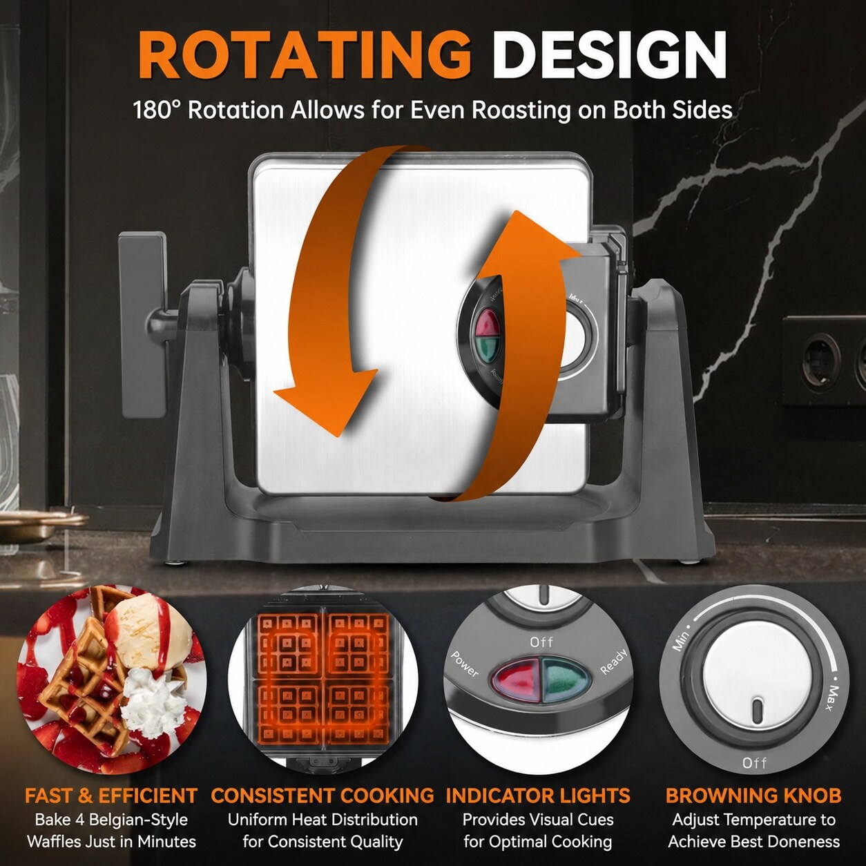 Aoibox LABM5A7B Waffle-Makers - View #3