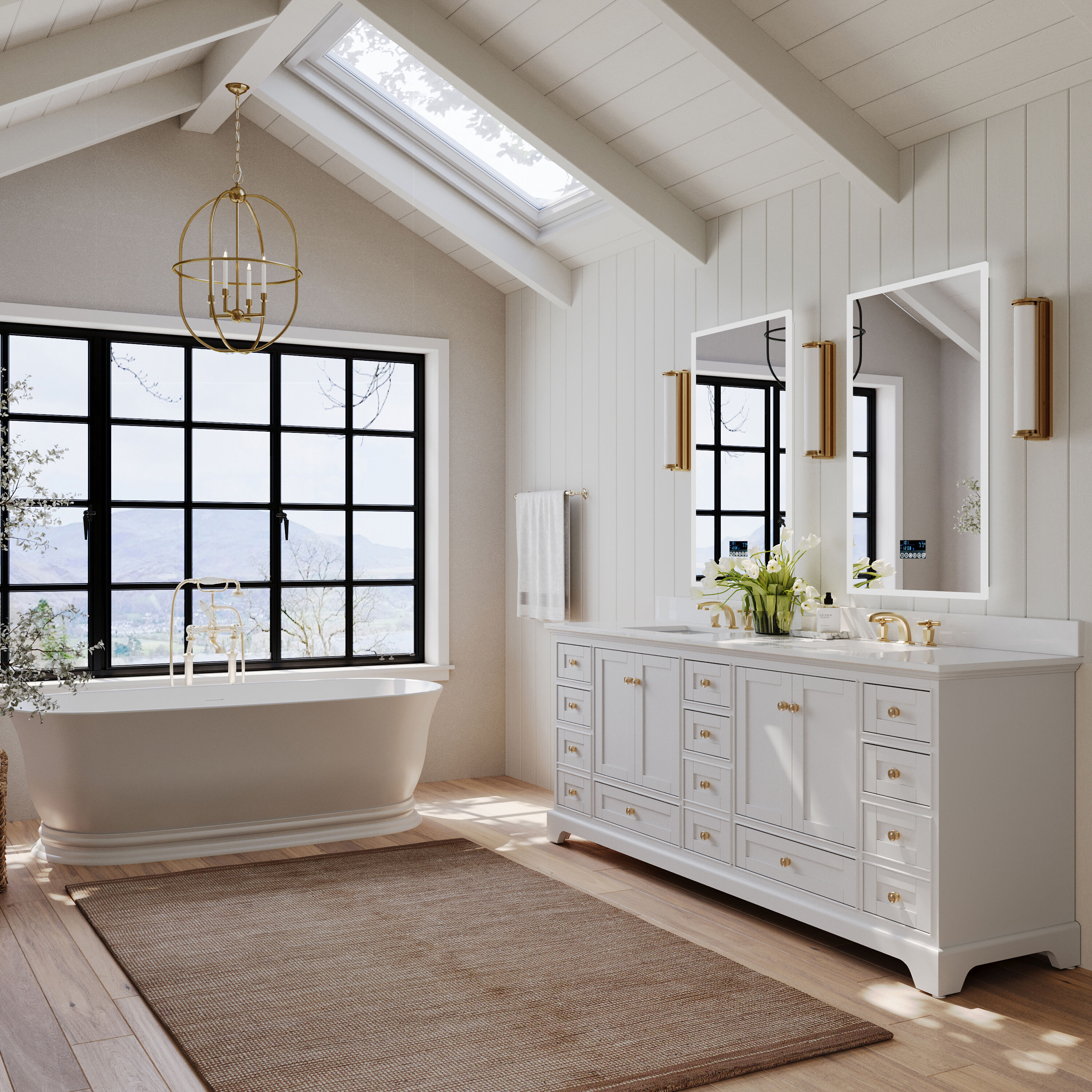 Ancerre Designs VTSAUDREY84-W-QCL-GD Bath-Vanity-Combo - View #10