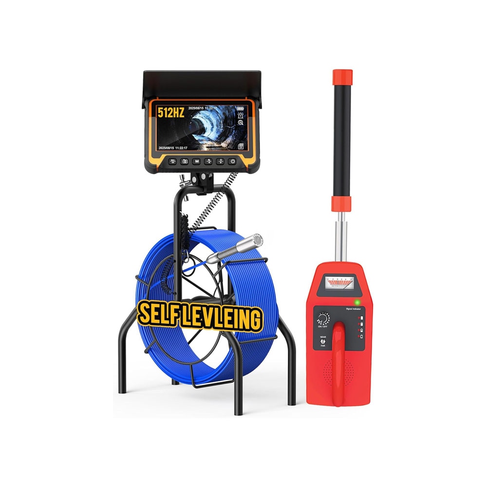 Anysun 100ft Self Leveling Sewer Camera with Locator DVR HD Screen with LED Lights #AS-IIS1MP0069-B0