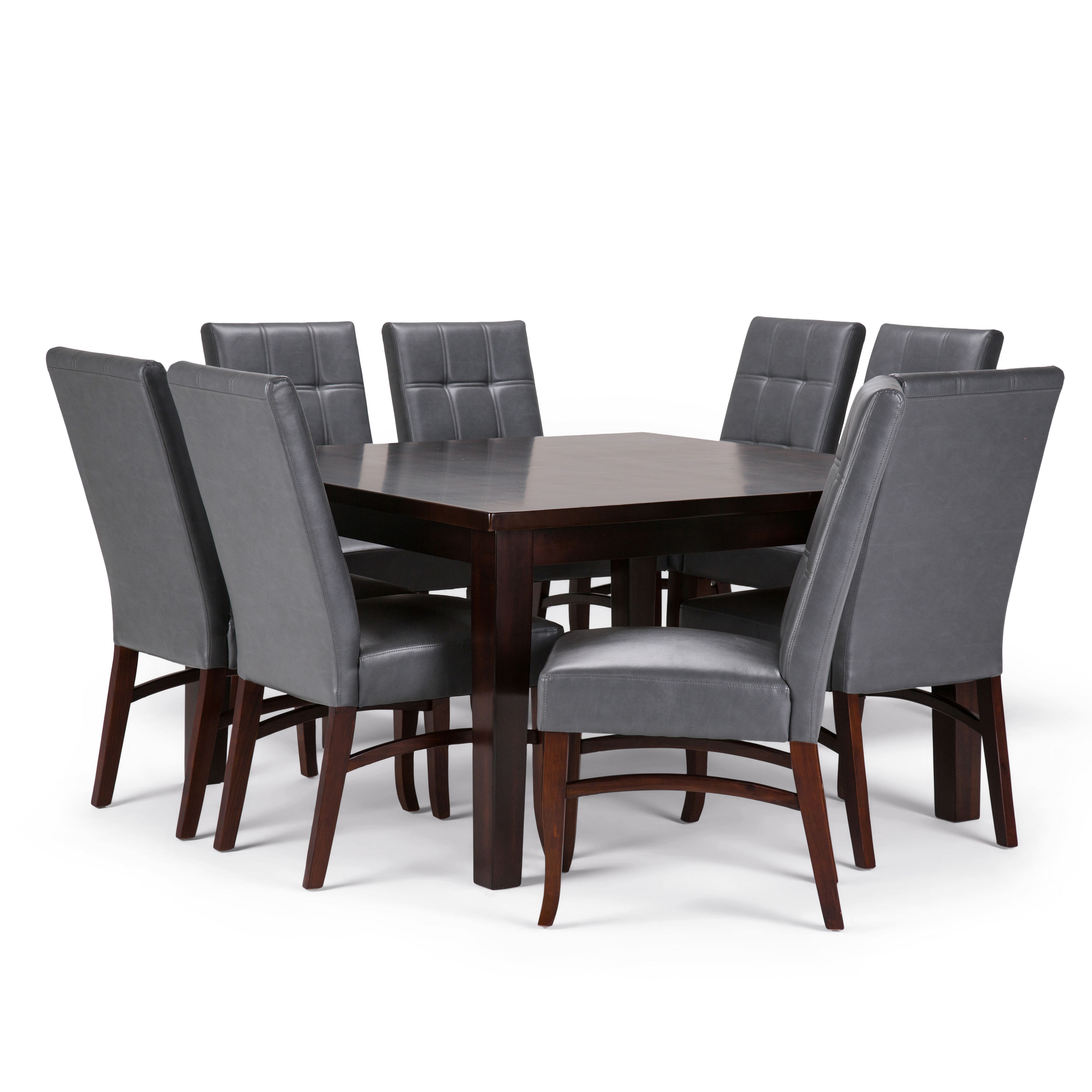 Simpli Home AXCDS9EZ-G Ezra Stone Grey Contemporary/Modern Dining Room Set with Rectangular Table (Seats 8)
