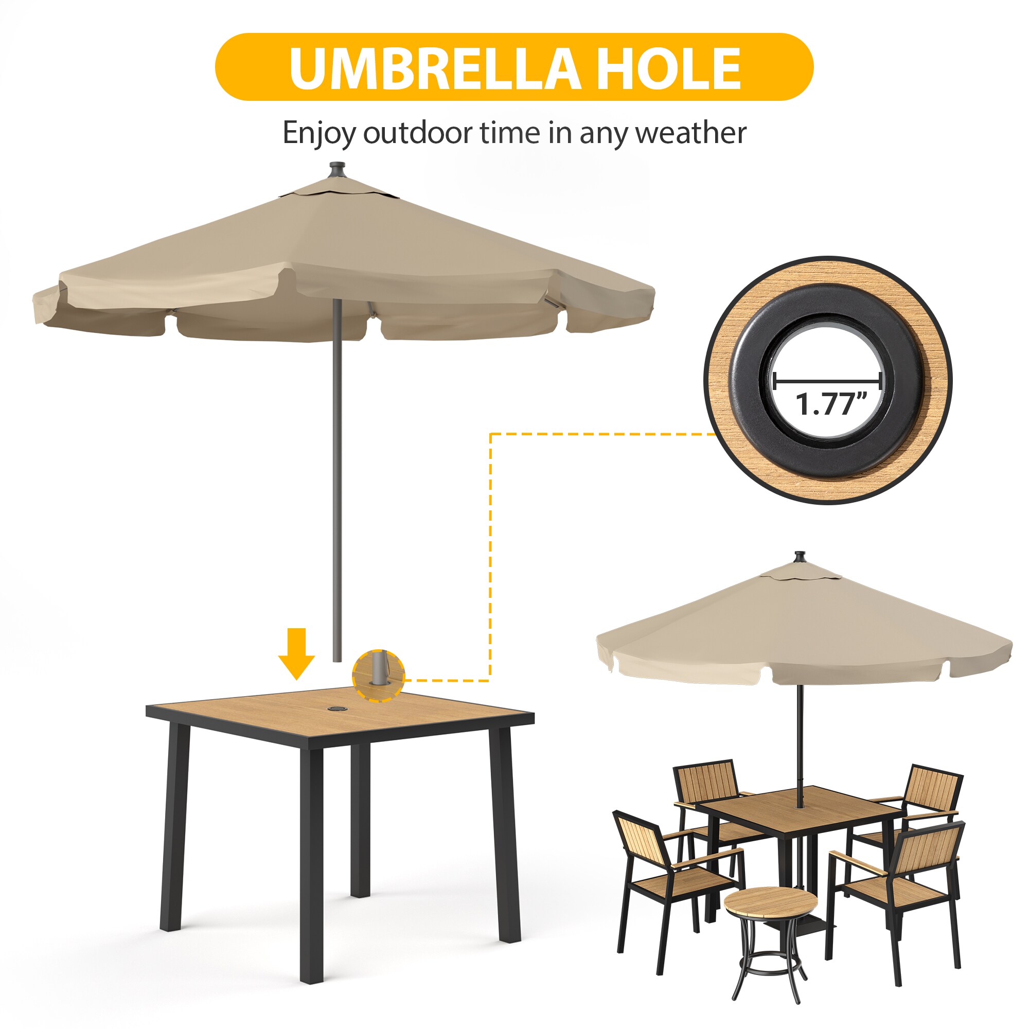 PamaPic TB-SM-CZ-6-HC-WL1 Patio-Dining-Sets - View #5