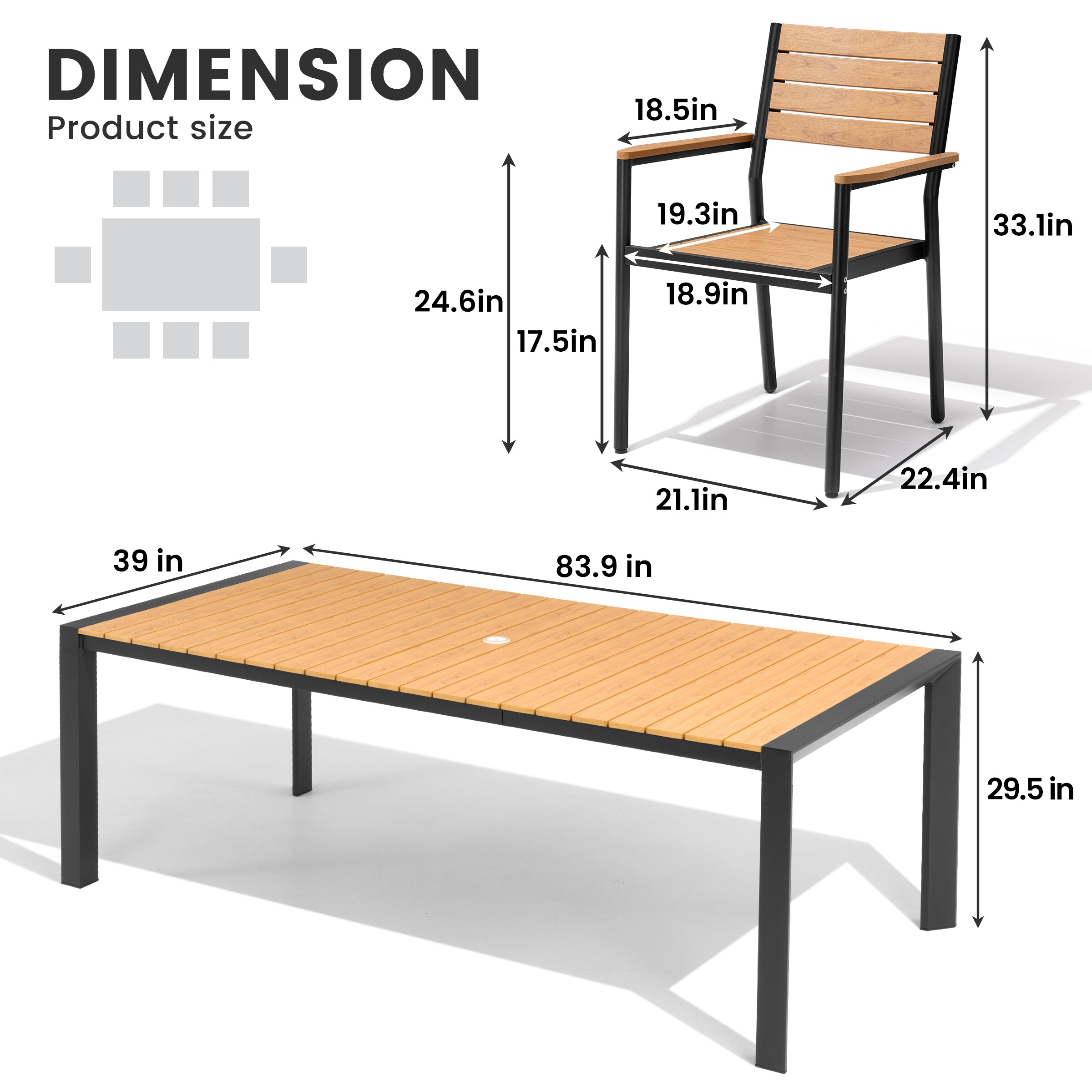 Crestlive Products CL-TD6238BRN210-9 Patio-Dining-Sets - View #3