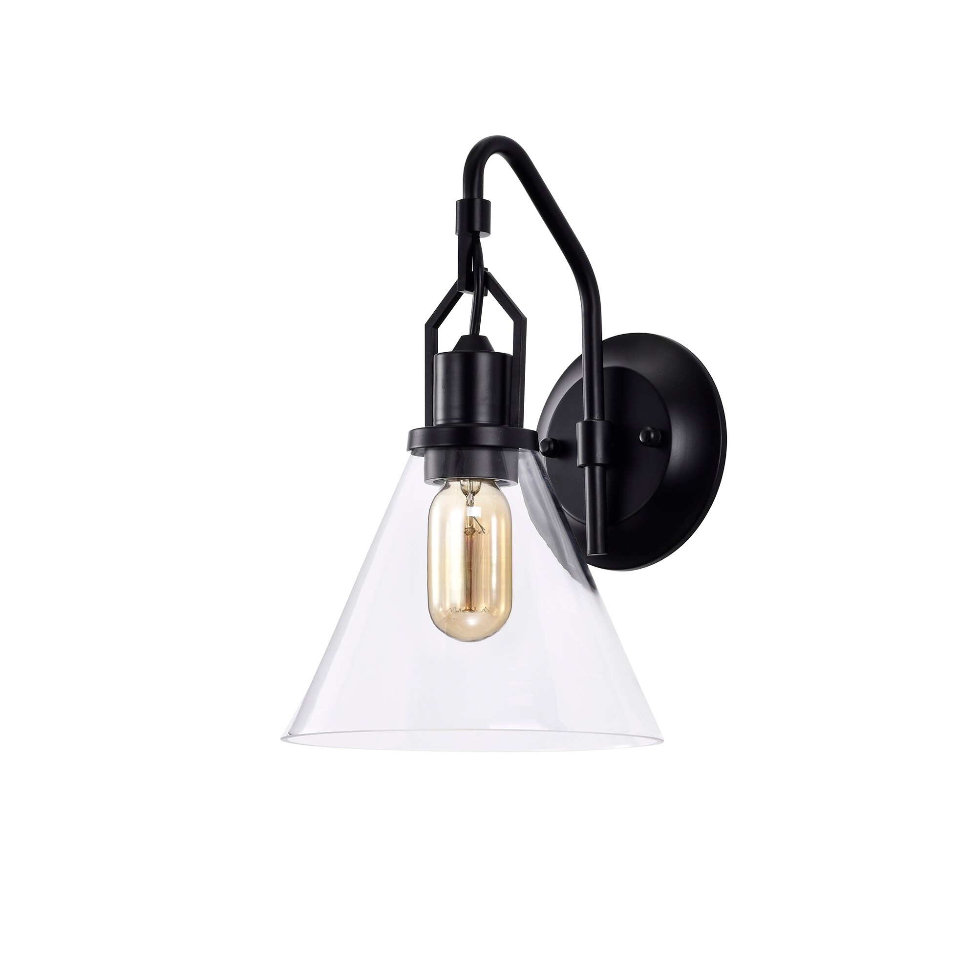 Edvivi Aria 8-in W 1-Light Matte Black Modern/Contemporary Incandescent ...