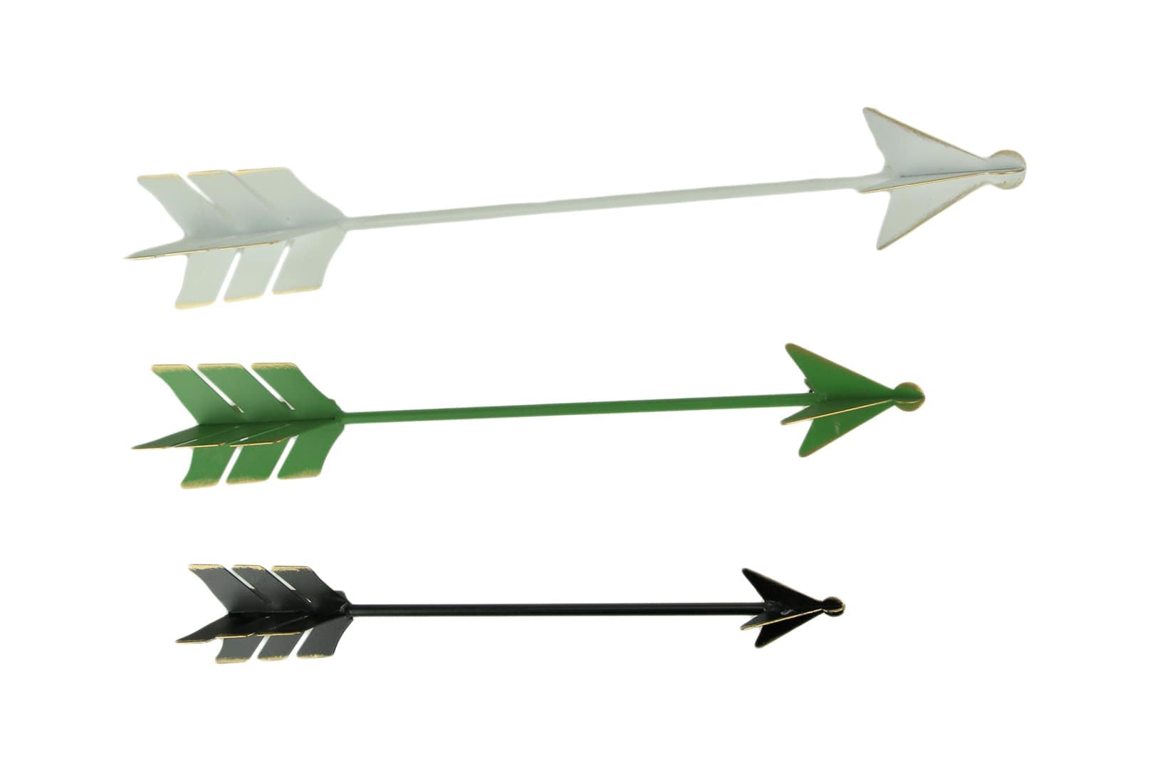 Gerson International GER-94813 Green White and Black Metal Art 3 Piece Arrow Decor Set