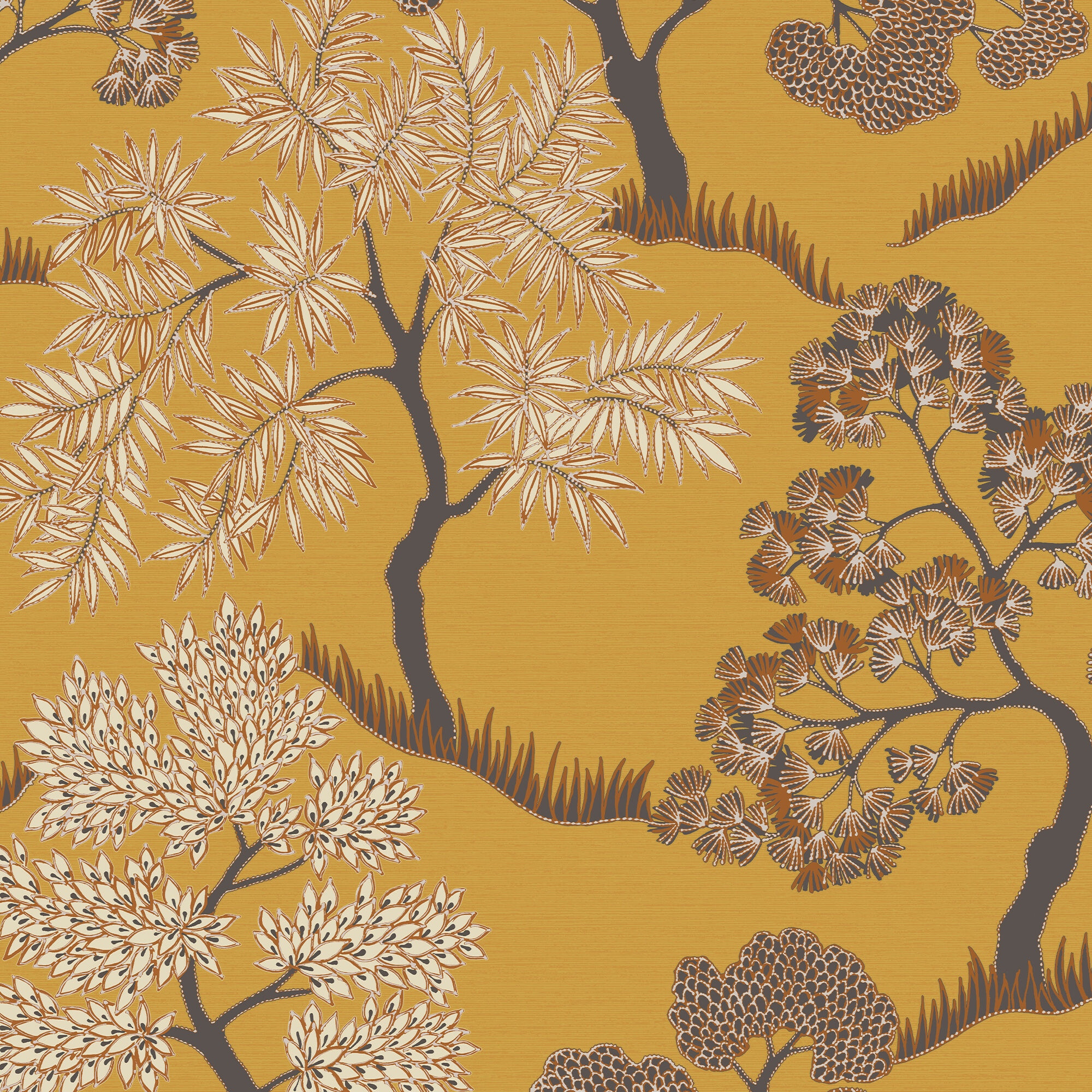 Sublime 12180094 8-in Yellow Non-woven Floral 56-sq ft Unpasted Paste the wall Wallpaper Sample