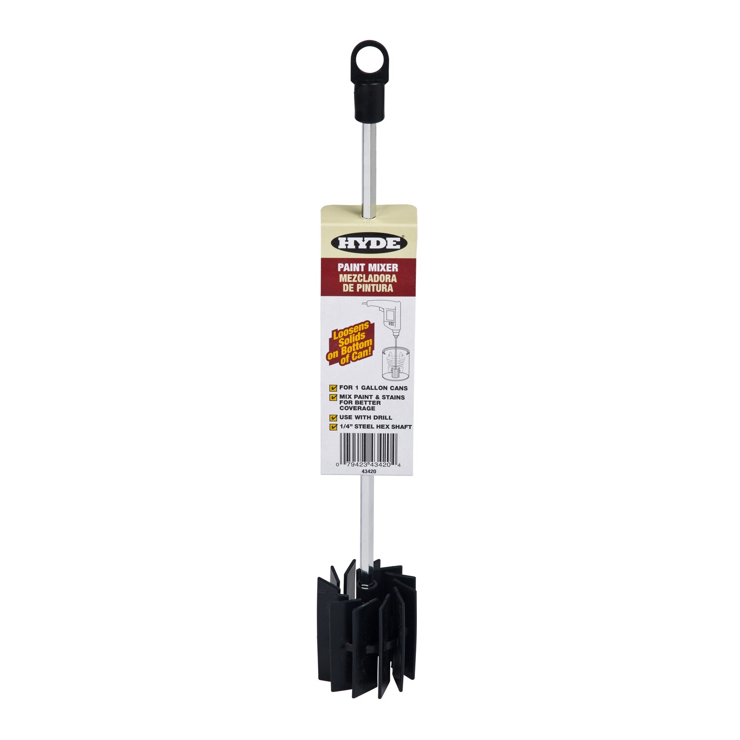 HYDE REMOVE - 2 5/8 in. W X 11 in. L Paint Mixer For Gallon and Quart Case of 6
