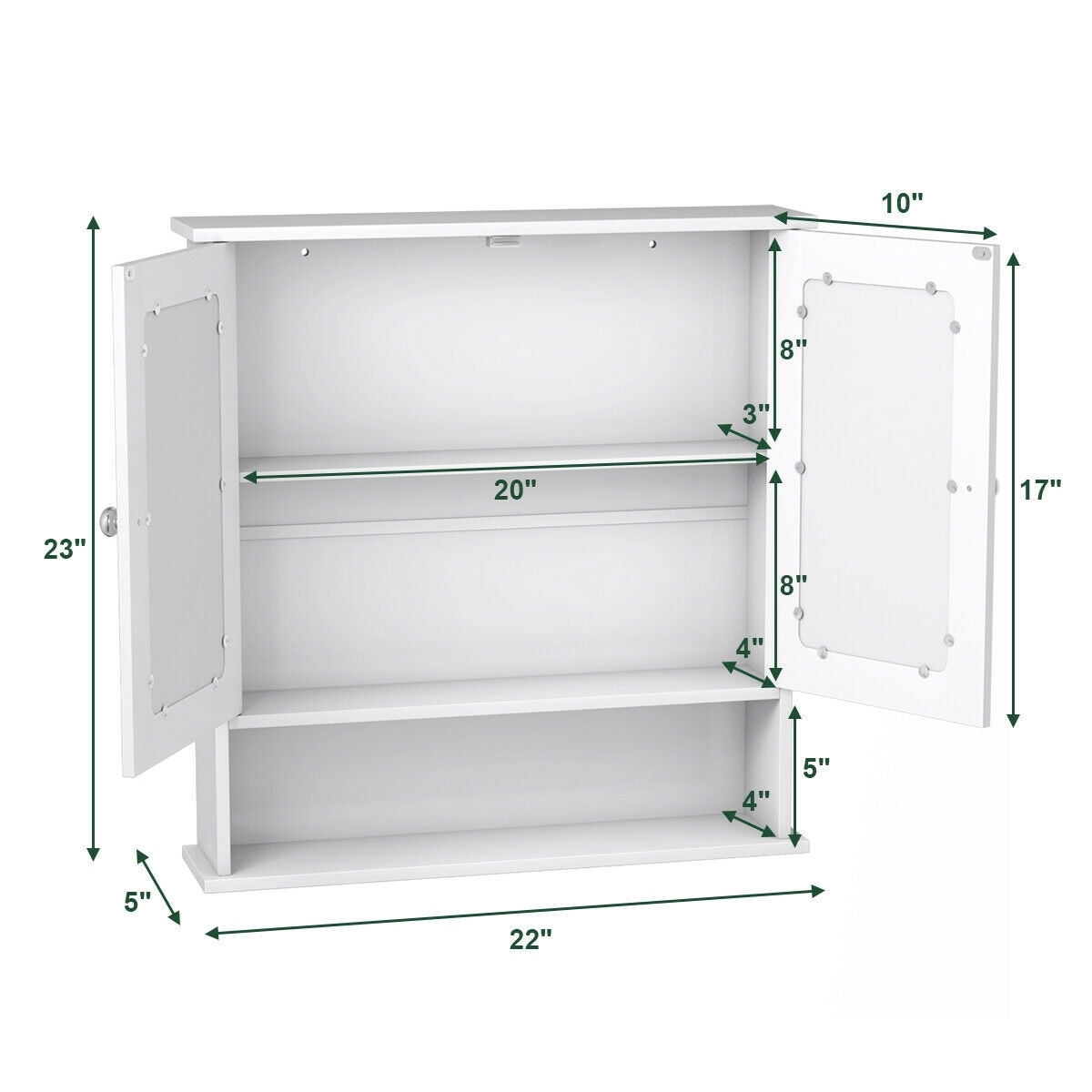 WELLFOR BA-HGY-7396WH Bathroom-Medicine-Cabinets - View #12
