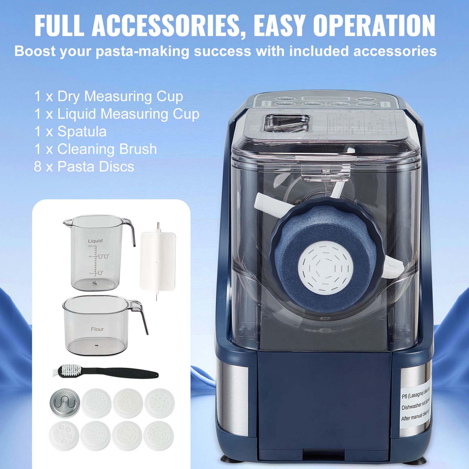 Stainless Steel Electric Pasta Maker with Adjustable Thickness Settings