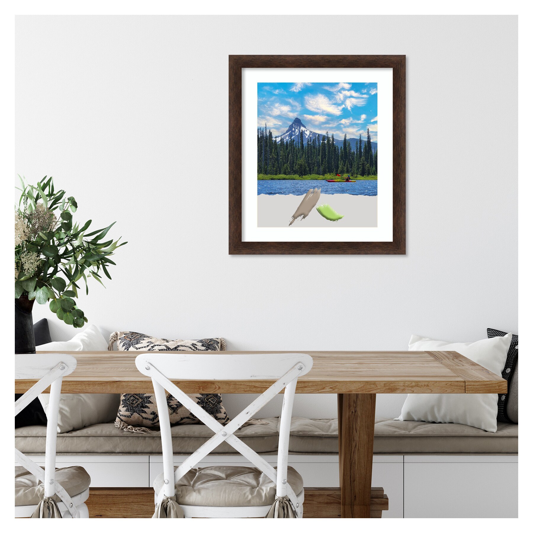 Warm Walnut Narrow Wood Picture Frame 16"x20"