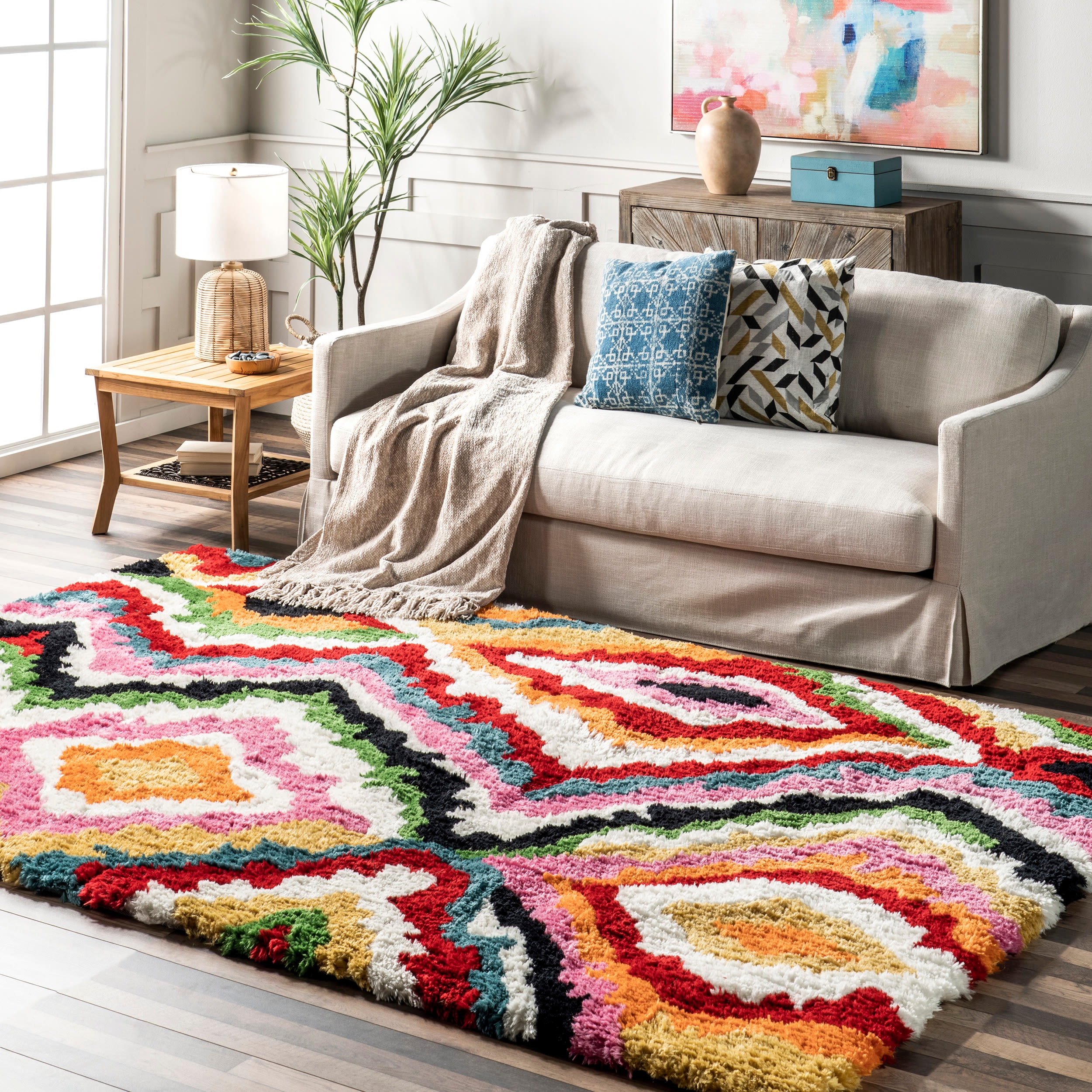 nuLOOM BIKR01A-305 Karney 3 x 5 (ft) Tufted Polyester Multi Rectangular Indoor Bohemian/Eclectic Area rug