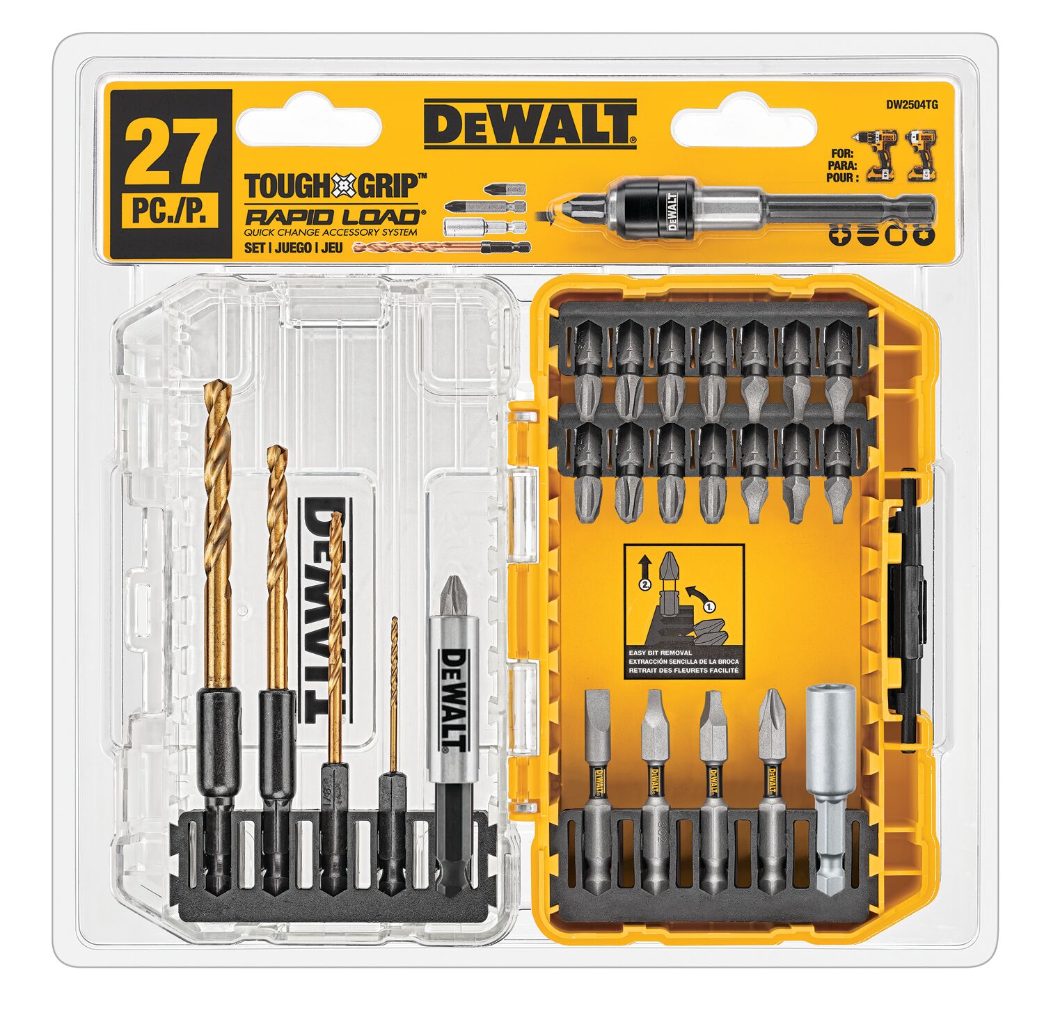 DEWALT DW2504 27 Pc Rapid Load Screw Driving and Drill Bits Set NEW! 