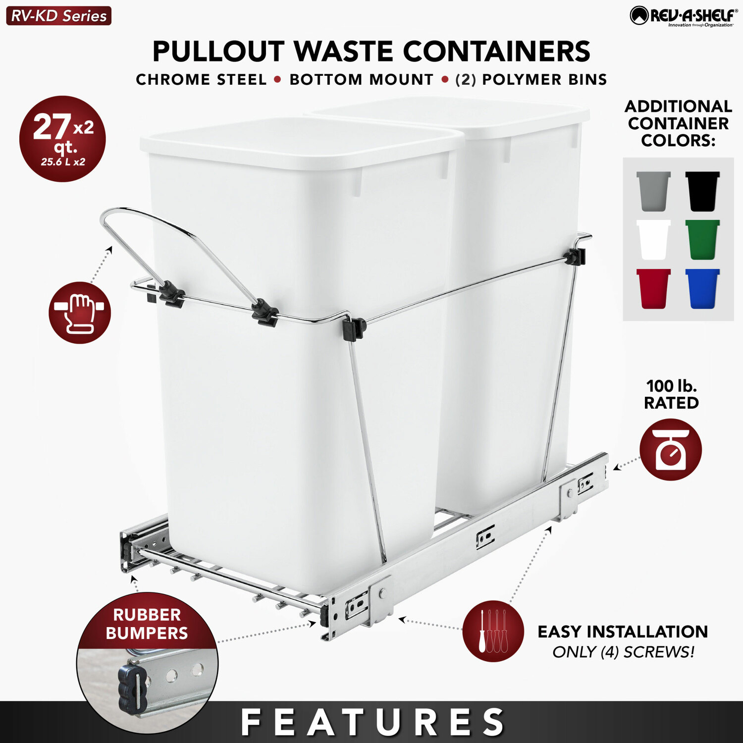Rev-A-Shelf 252035 Pullout-Trash-Cans - View #3