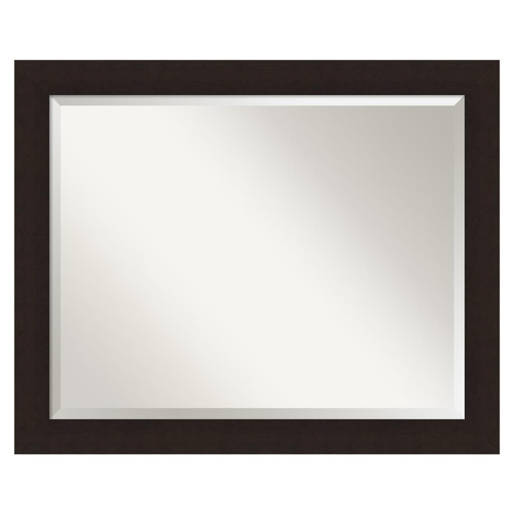 Amanti Art DSW5339437 Carlisle Frame 32-in x 26-in Framed Bathroom Vanity Mirror (Matte Brown)