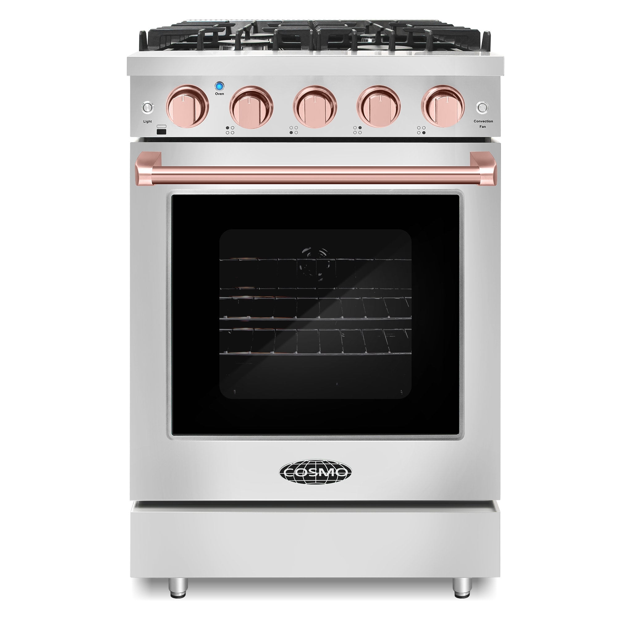Cosmo COS-2PKG-709 24-in 4 burners 3.73-cu ft Convection Oven Freestanding Natural Gas Range ( Stainless steel )