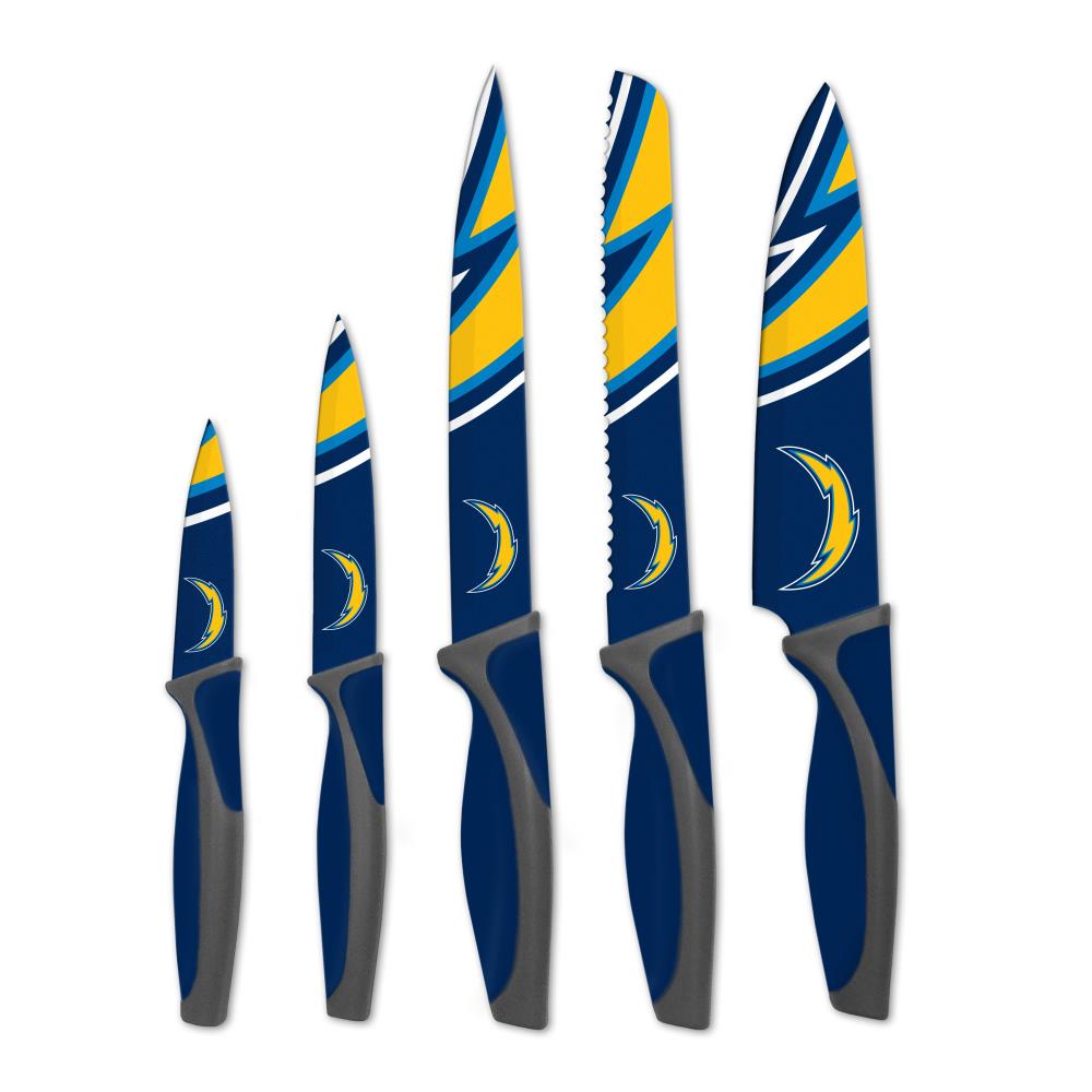 The Sports Vault Los Angeles Chargers 5-Piece Knife set in the Cutlery  department at