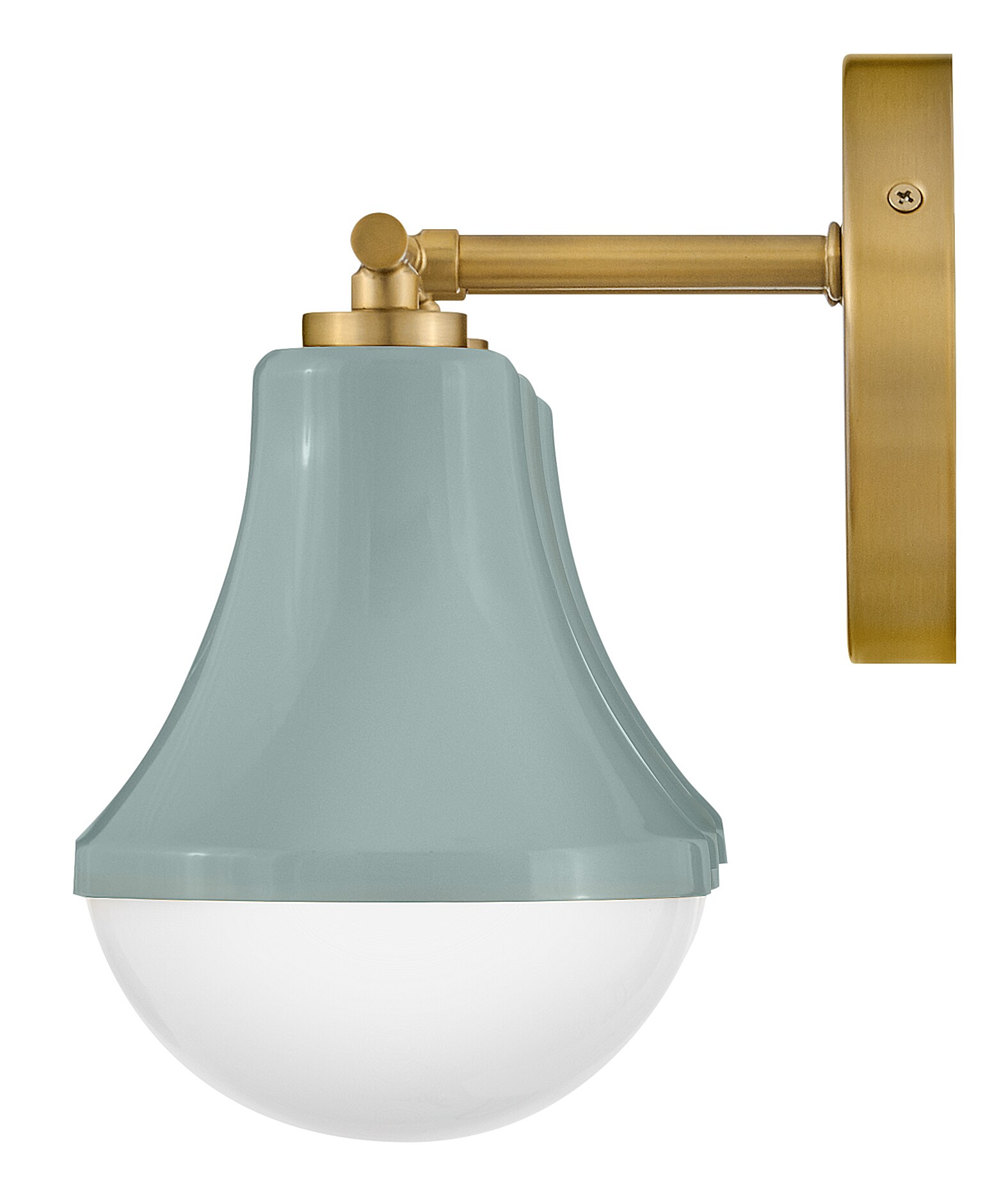 Seafoam Lacquered Brass 3-Light Vanity with Opal Glass Shades