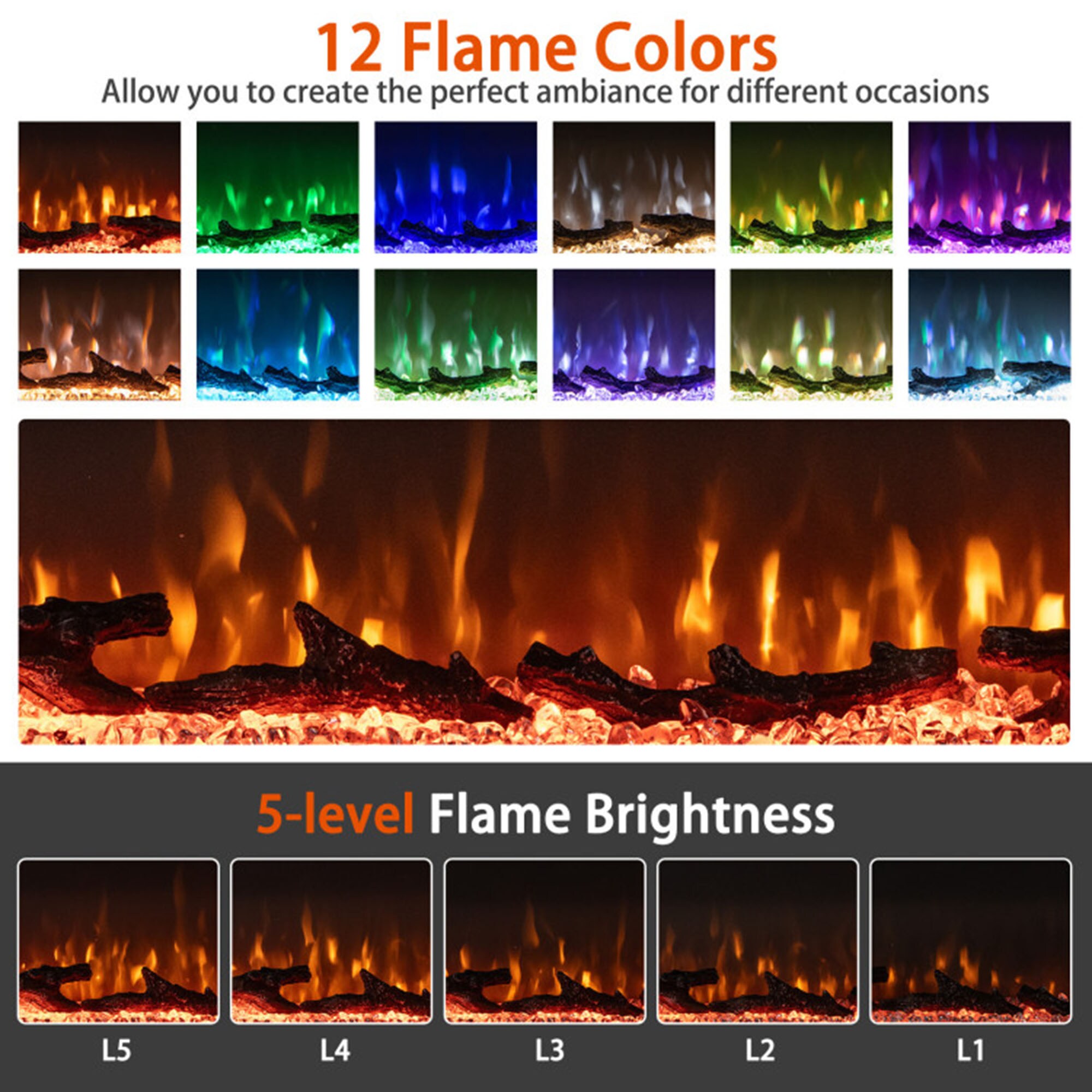 Clihome CL-FP11003US60 Electric-Fireplaces - View #3