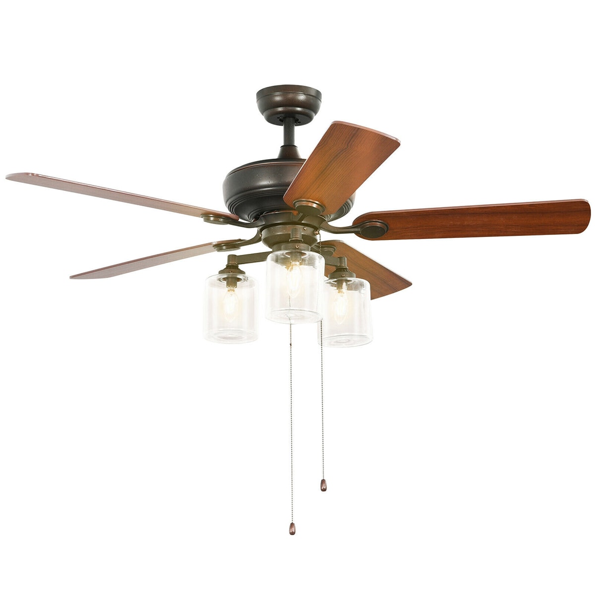 WELLFOR DZJ24571US 52-in Bronze with MDF Blades Ceiling Fan With Light ( 5 -Blade )