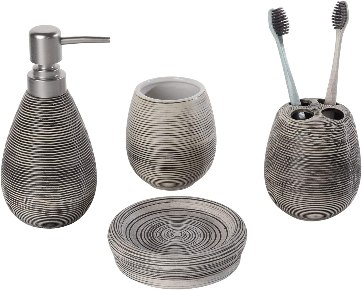 Zeus & Ruta HL-BS-016 Brown Ceramic Bath accessory set